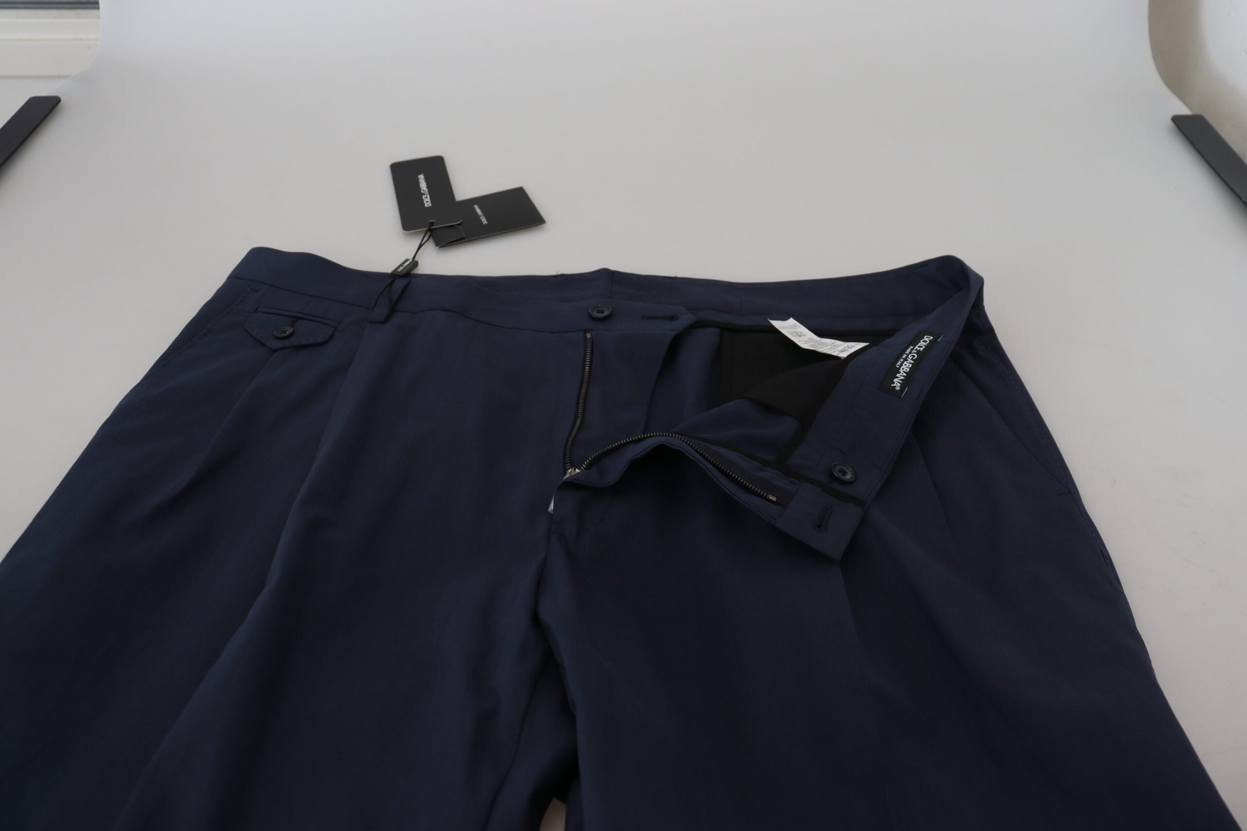 Dark Blue Cotton Chino Formal Pants - ventzia