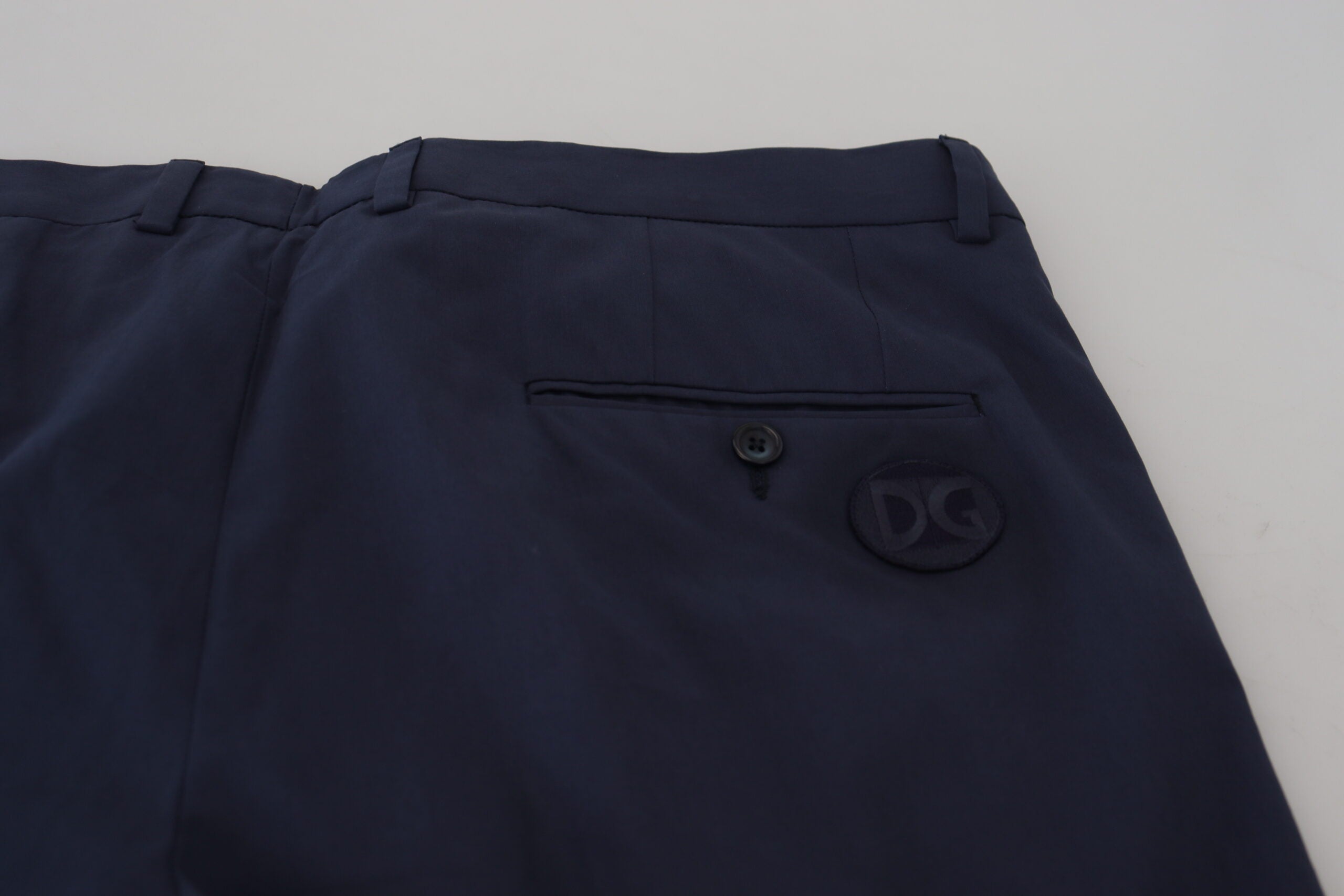 Dark Blue Cotton Chino Formal Pants - ventzia