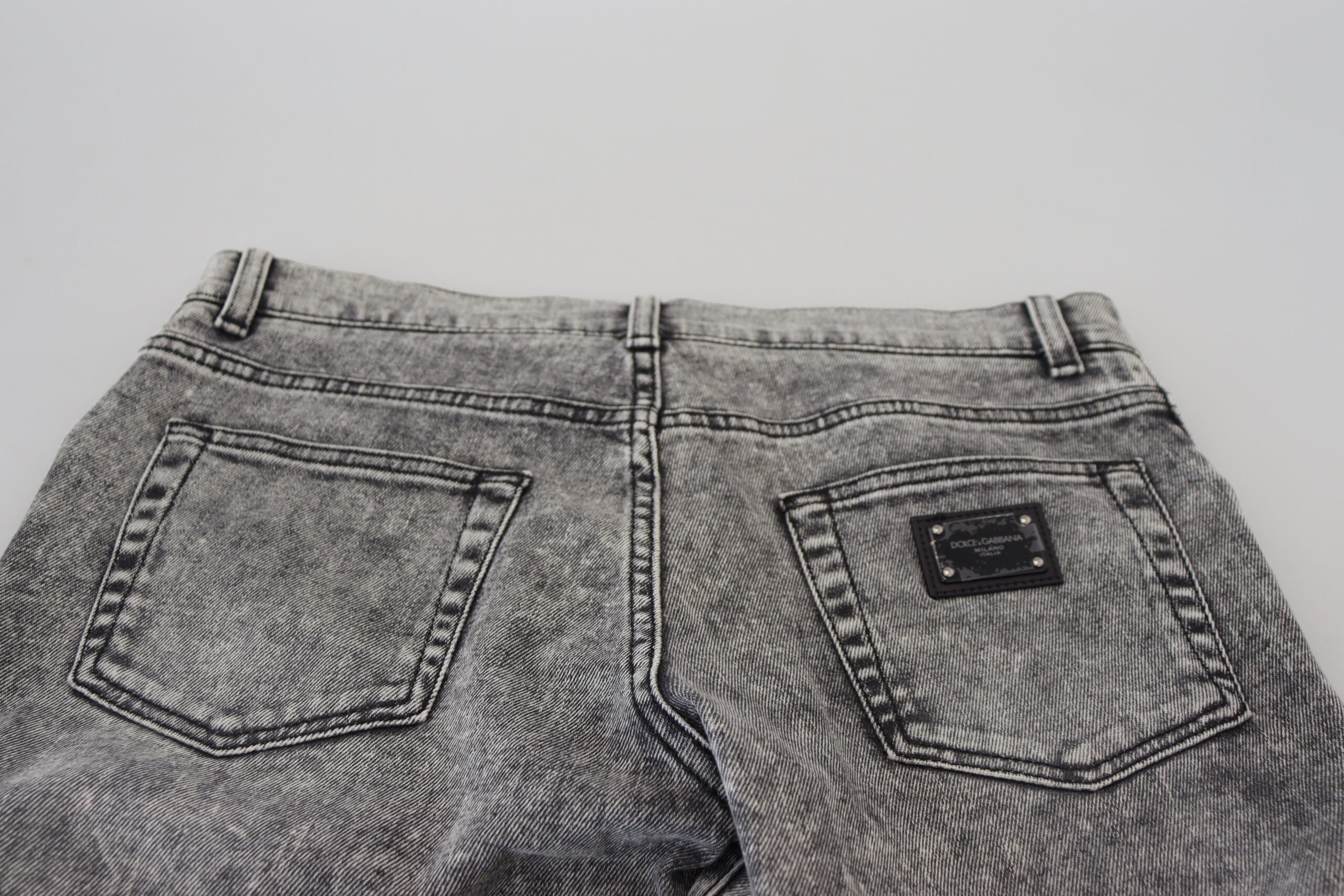 Grey Washed Cotton Slim Fit Men Denim Jeans - ventzia