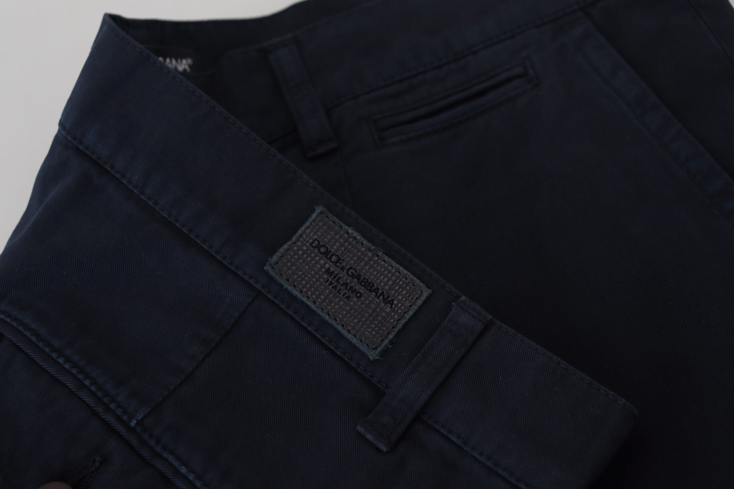 Blue Cotton Dress Formal Men Pants - ventzia