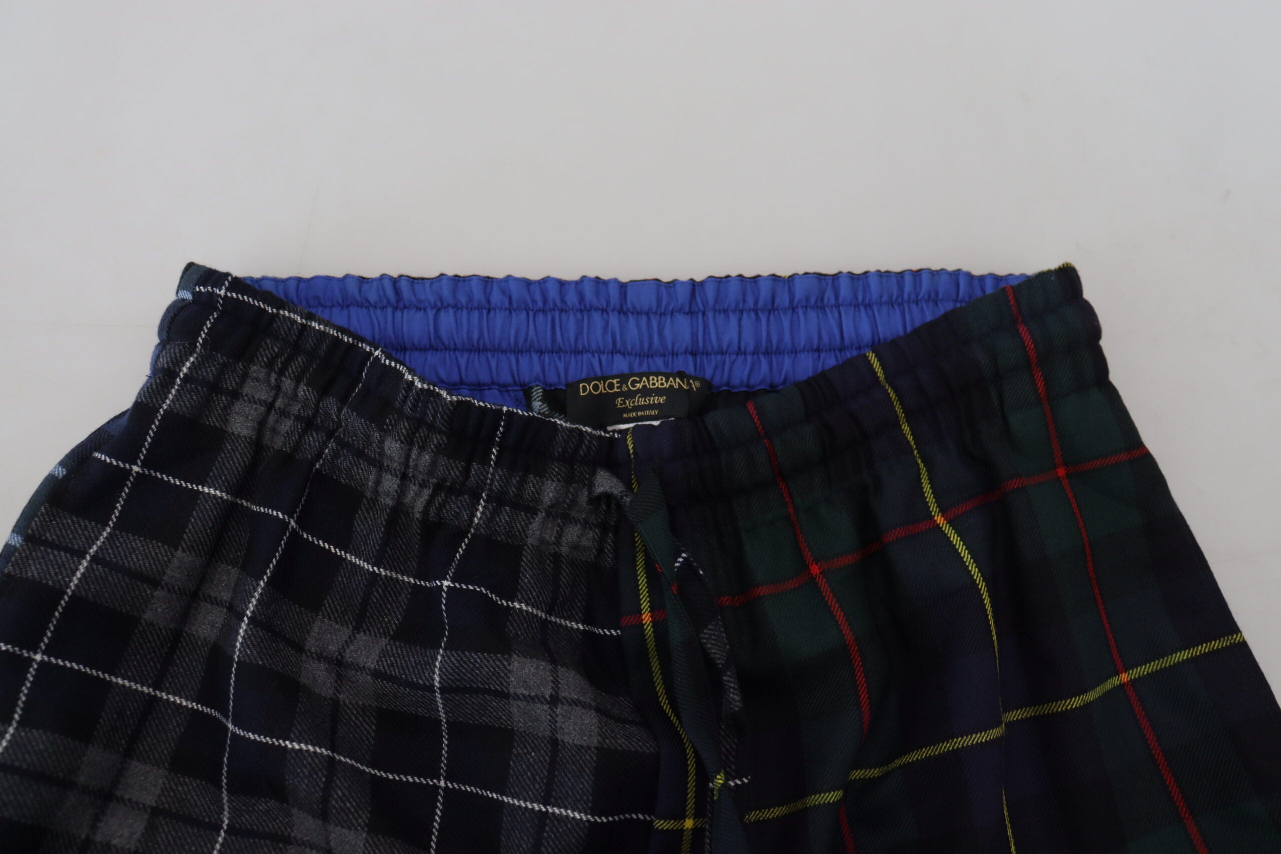 Multicolor Checkered Wool Men Jogger Pants - ventzia