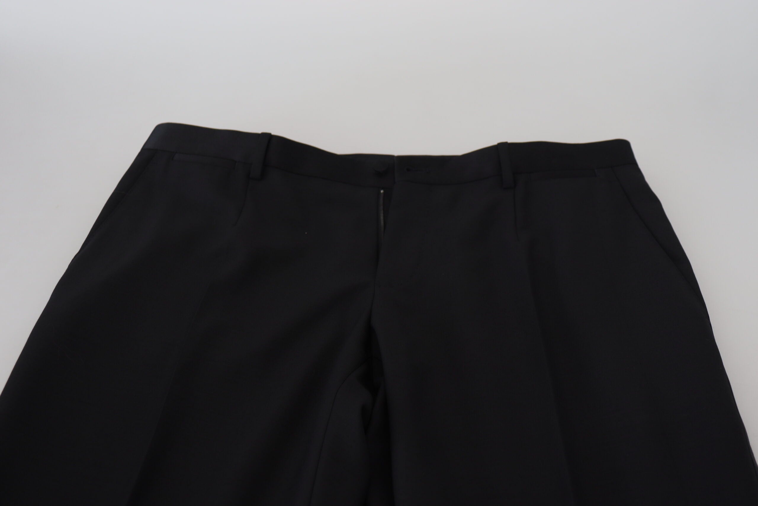 Black Wool Chino Dress Formal Pants - ventzia