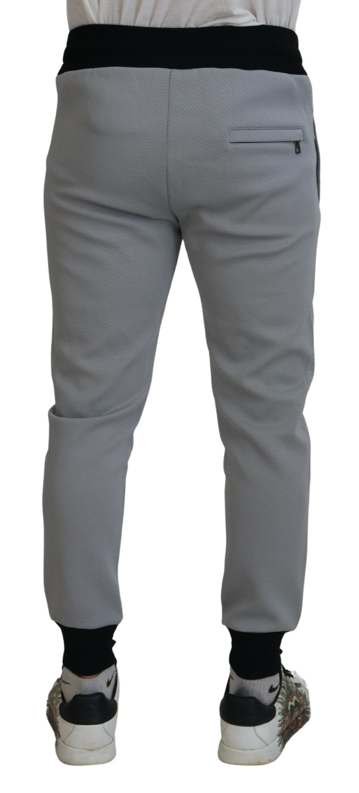 Gray Polyester Sweatpants Jogger Pants - ventzia