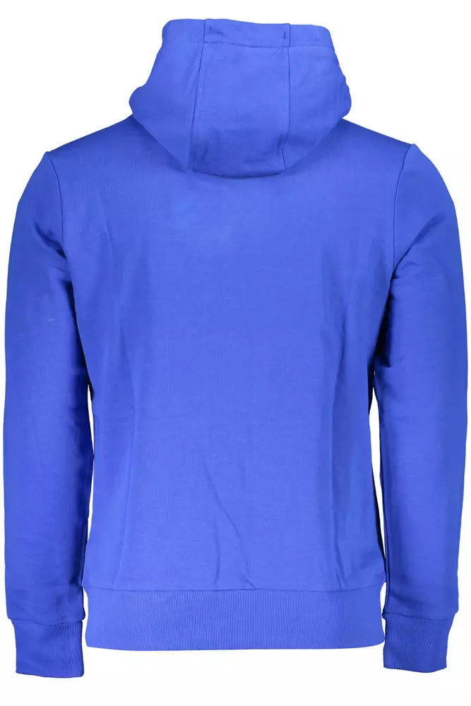 Chic Blue Embroidered Hooded Sweatshirt - ventzia