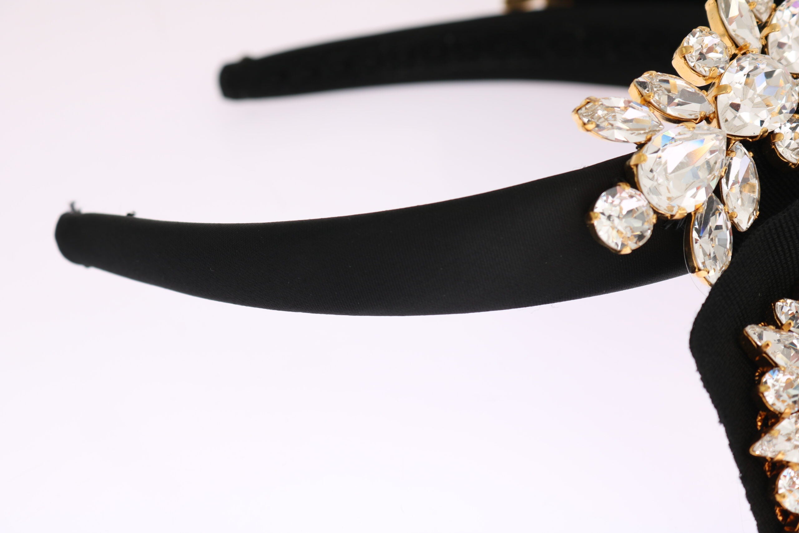 Black Crystal White Hair Parrucchiera Headband Diadem - ventzia
