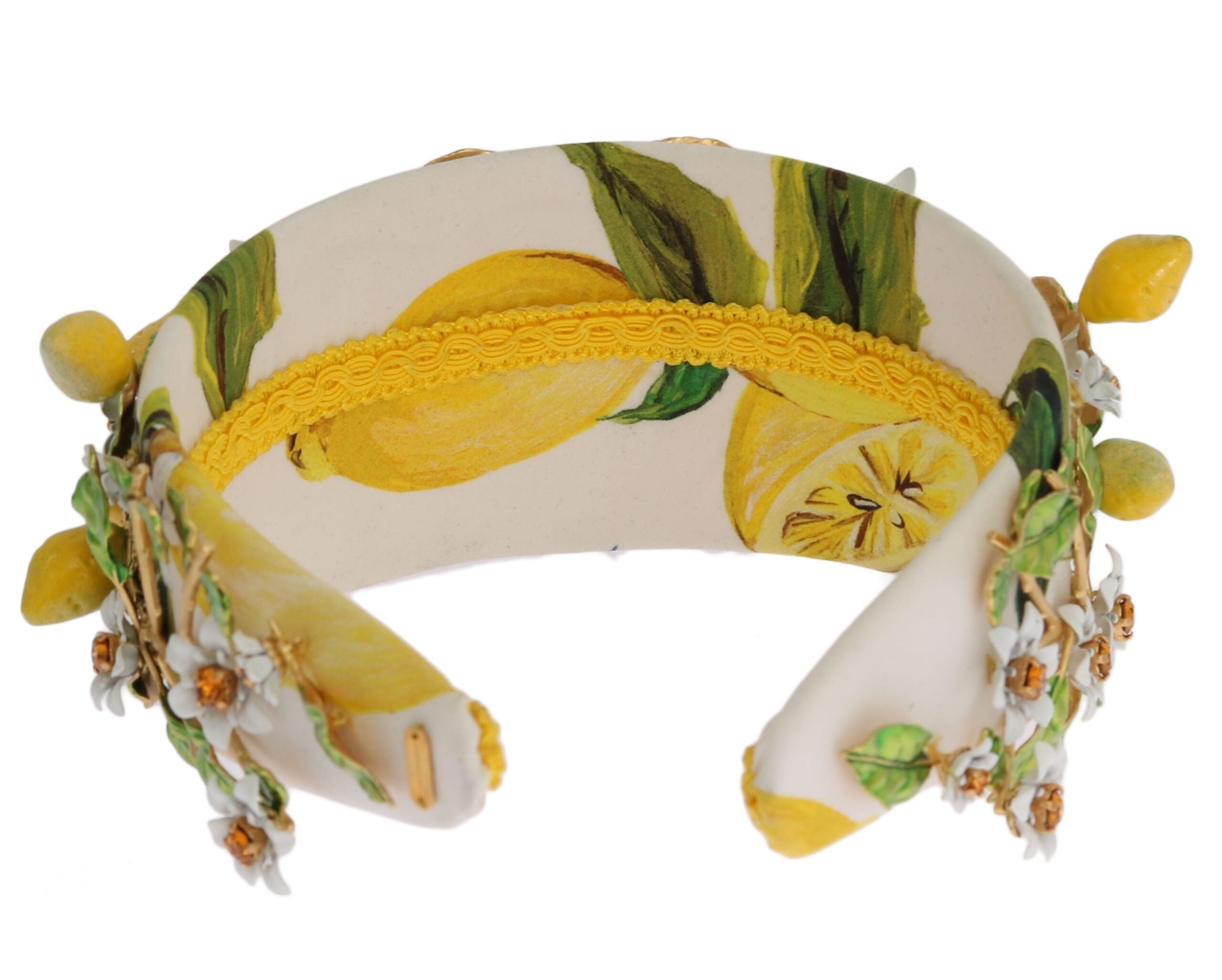 Yellow Lemons Sicily Crystal Diadem Tiara Headband - ventzia