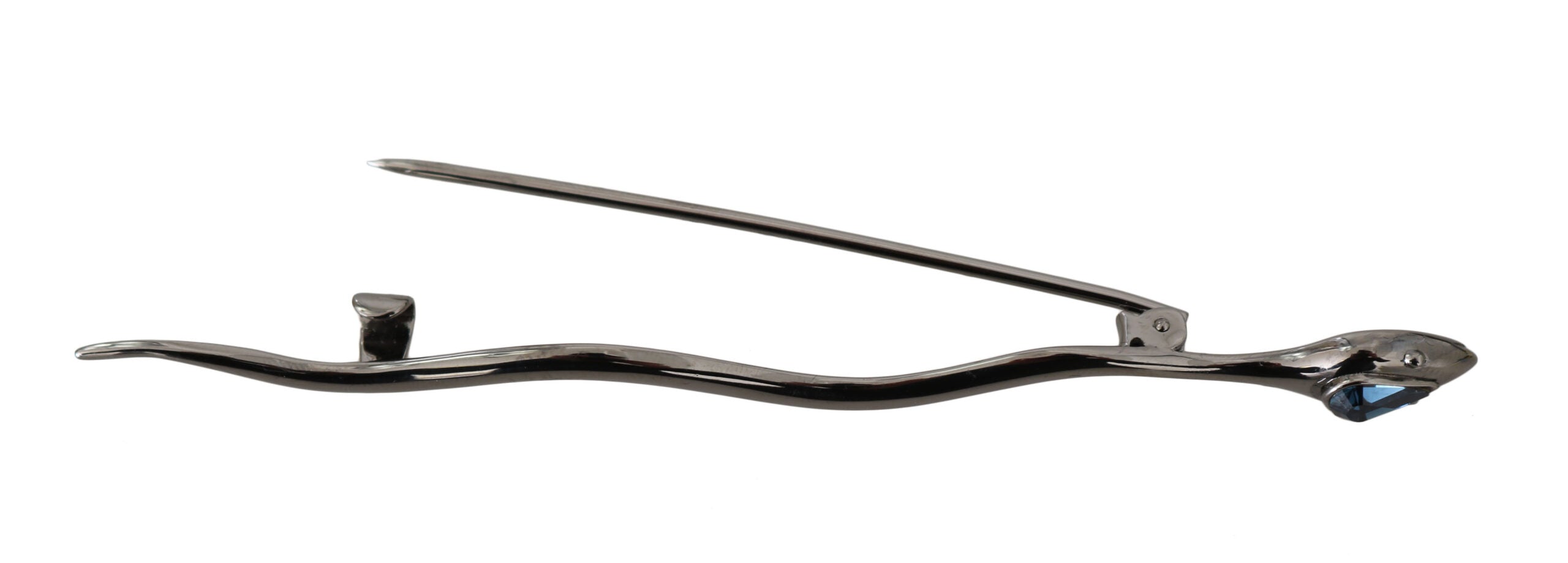 Silver Brass Crystal Spilla Serpente Brooch Pin - ventzia