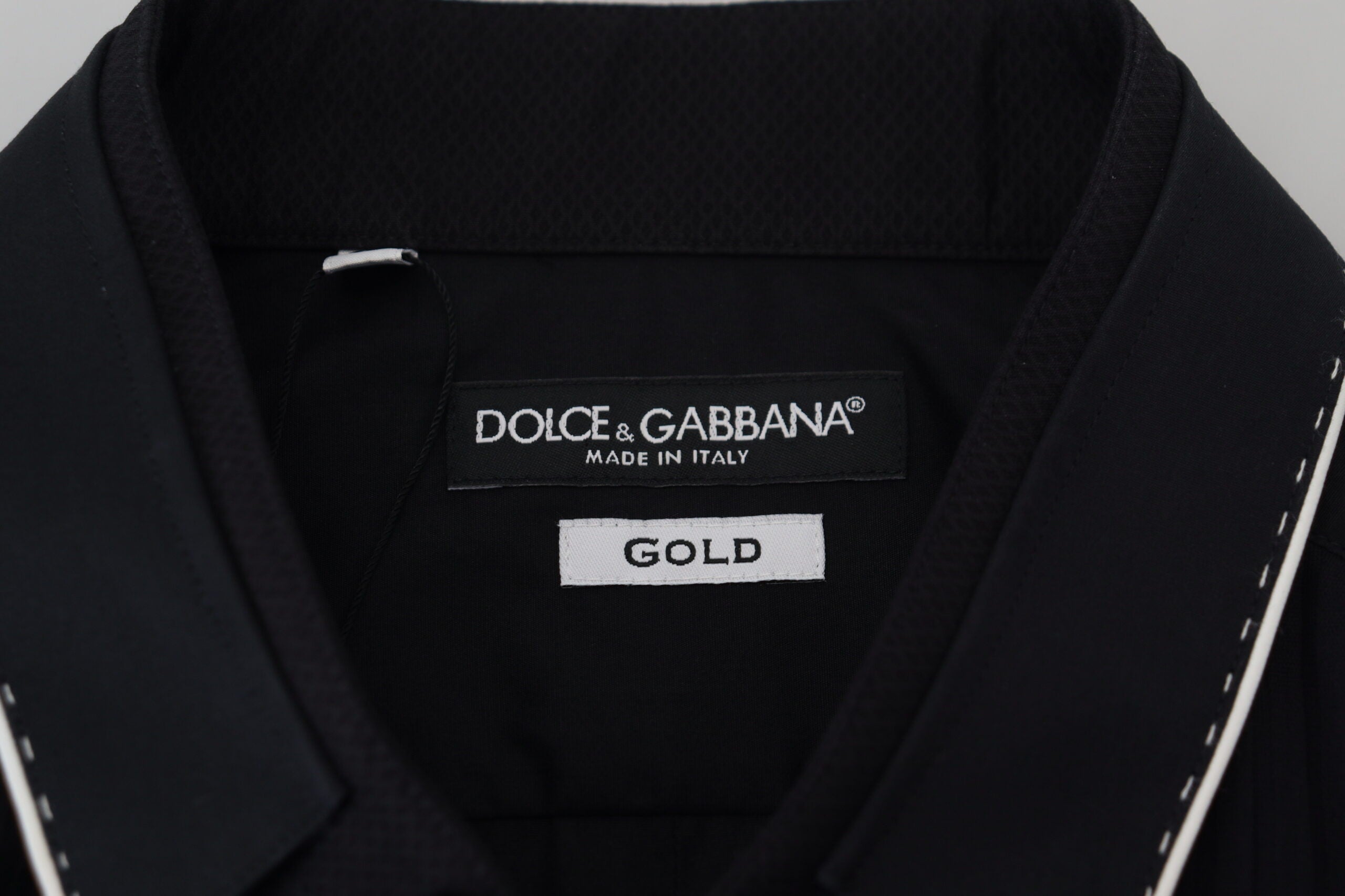 GOLD Black Tuxedo Slim Fit Cotton Shirt - ventzia