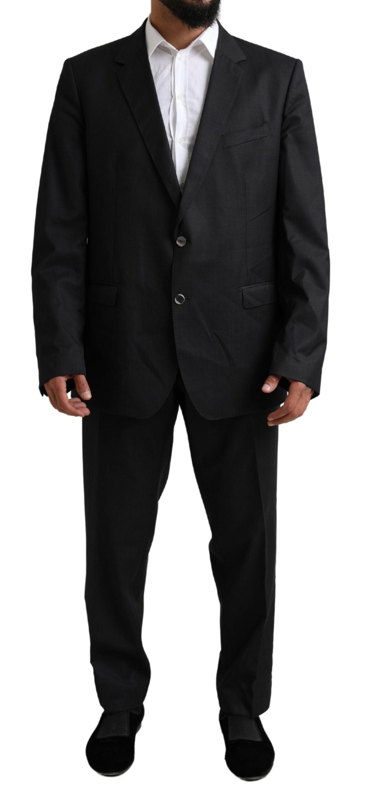 Black MARTINI Single Breasted 2 Piece Suit - ventzia