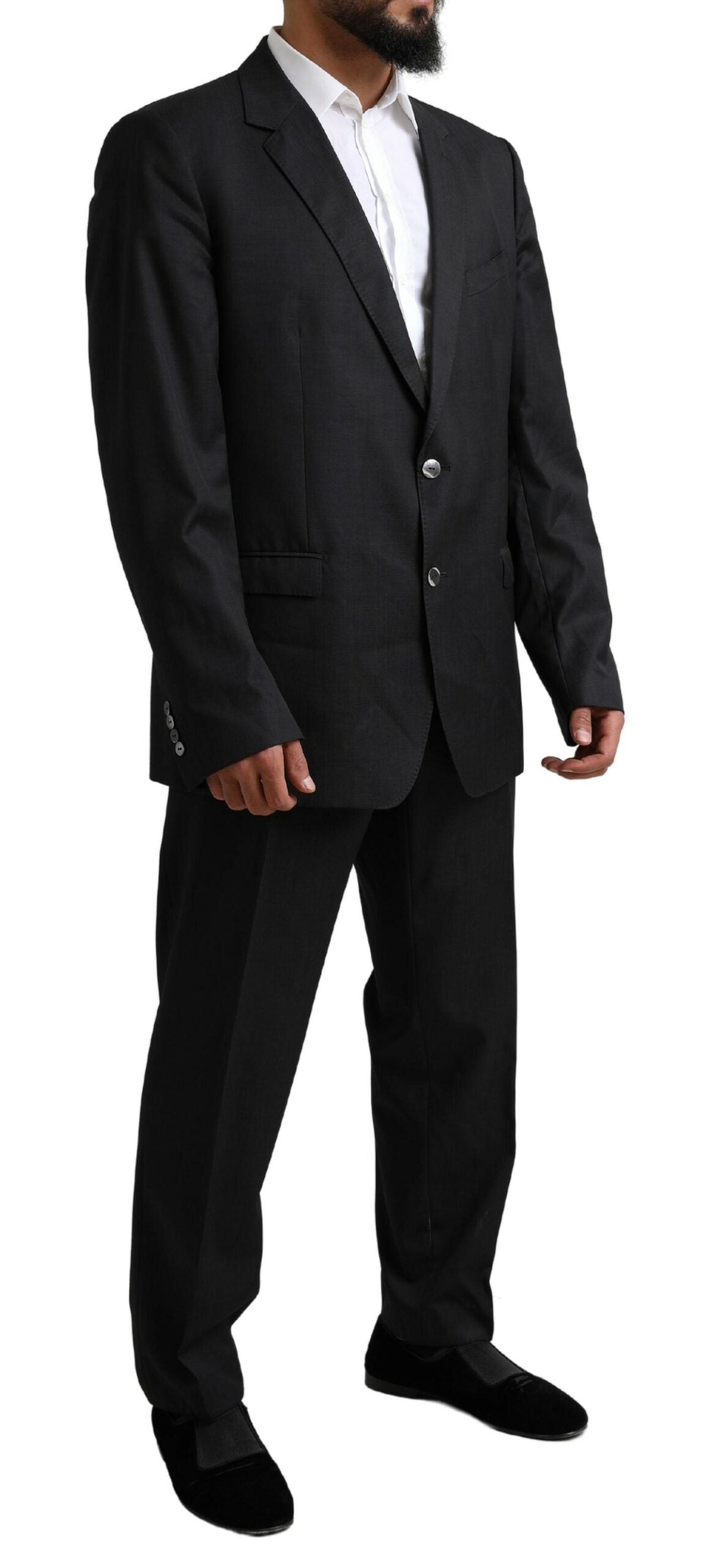 Black MARTINI Single Breasted 2 Piece Suit - ventzia