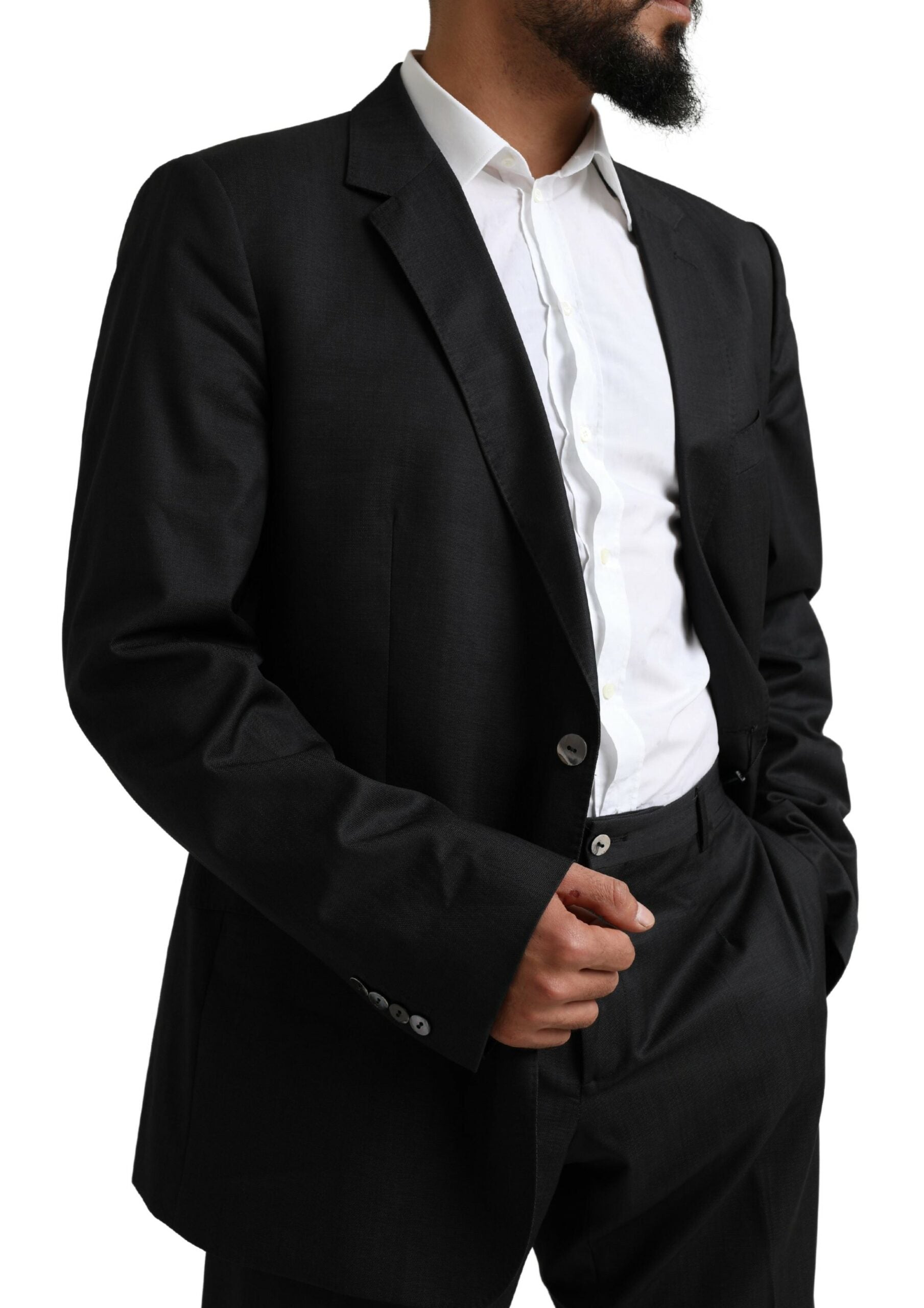 Black MARTINI Single Breasted 2 Piece Suit - ventzia
