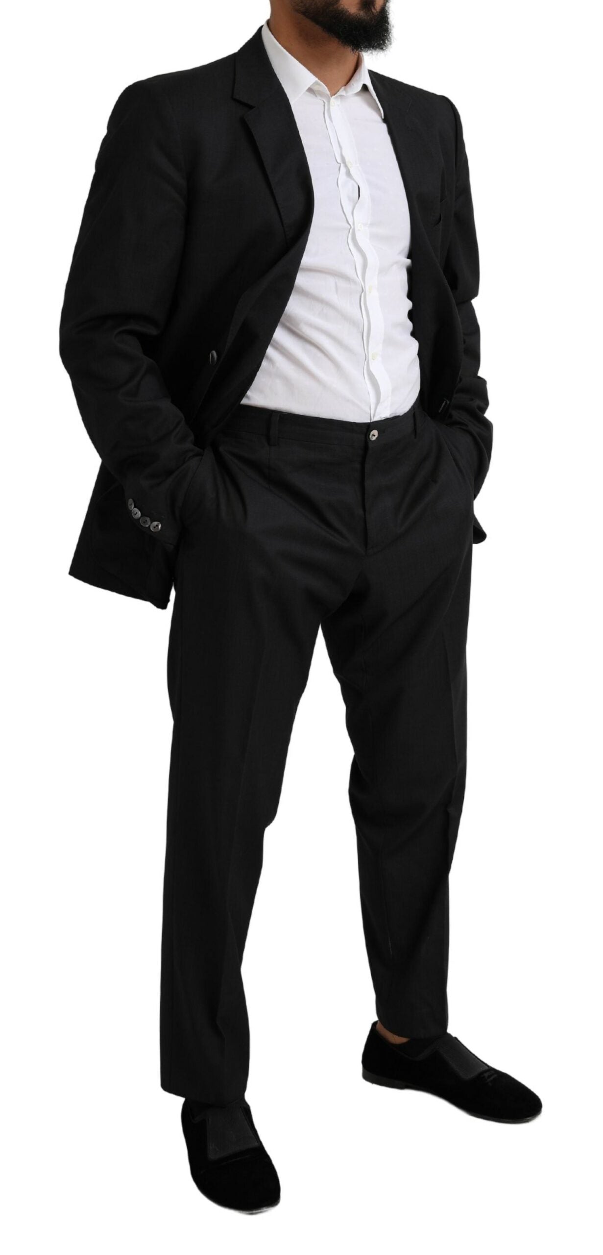Black MARTINI Single Breasted 2 Piece Suit - ventzia