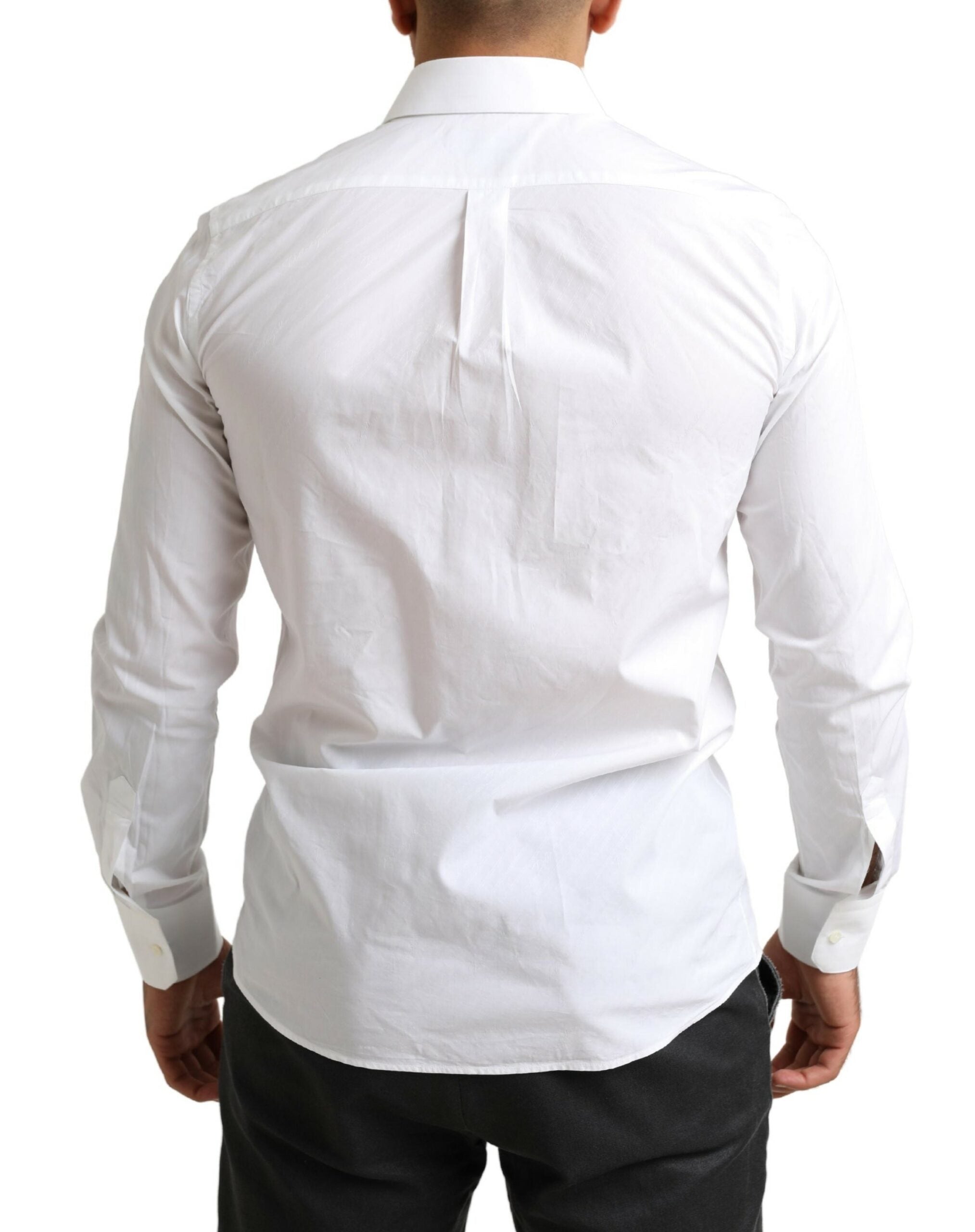 White MARTINI Cotton Dress Formal Shirt - ventzia