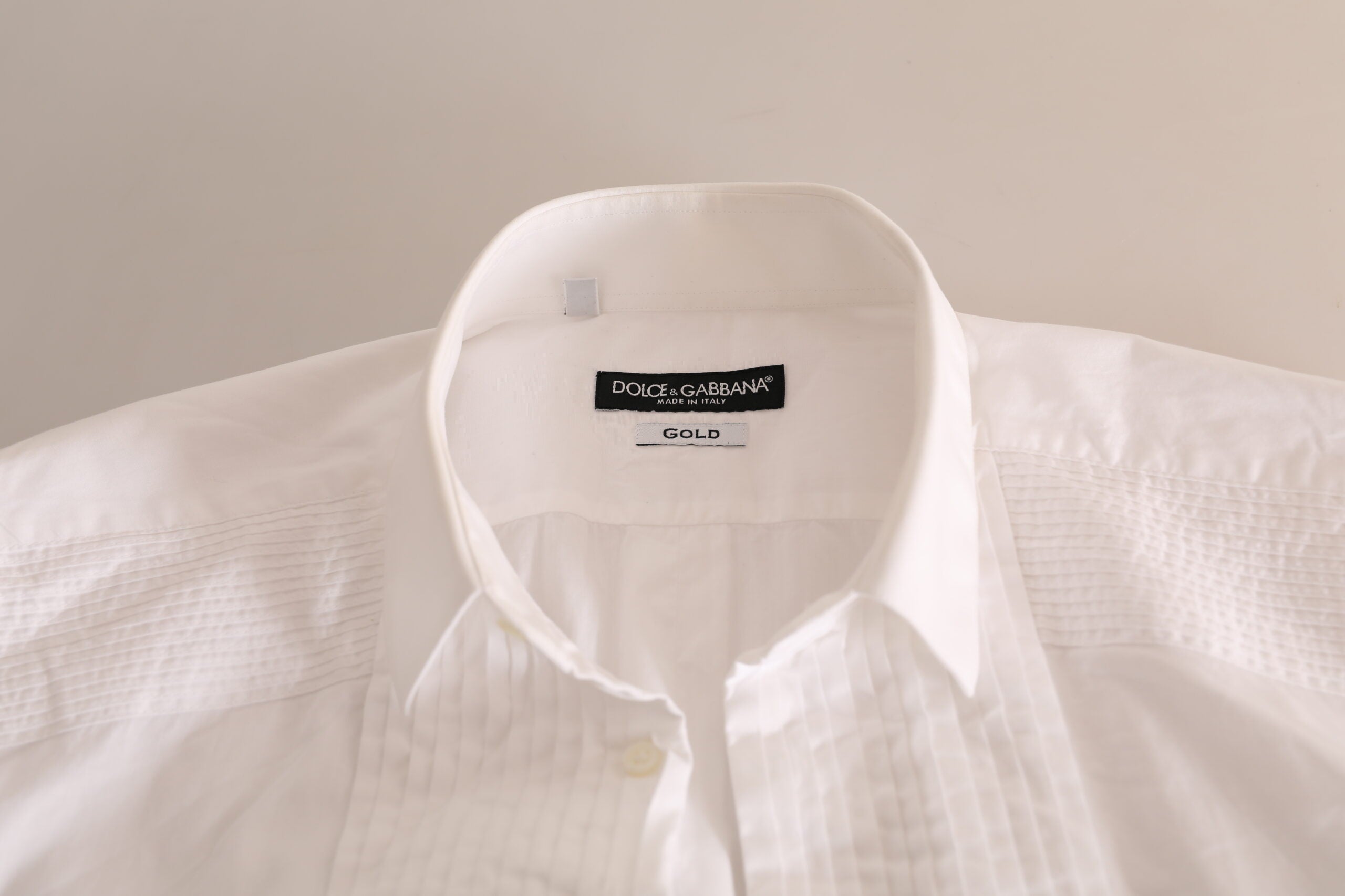 White GOLD Formal Cotton Tuxedo Dress Shirt - ventzia
