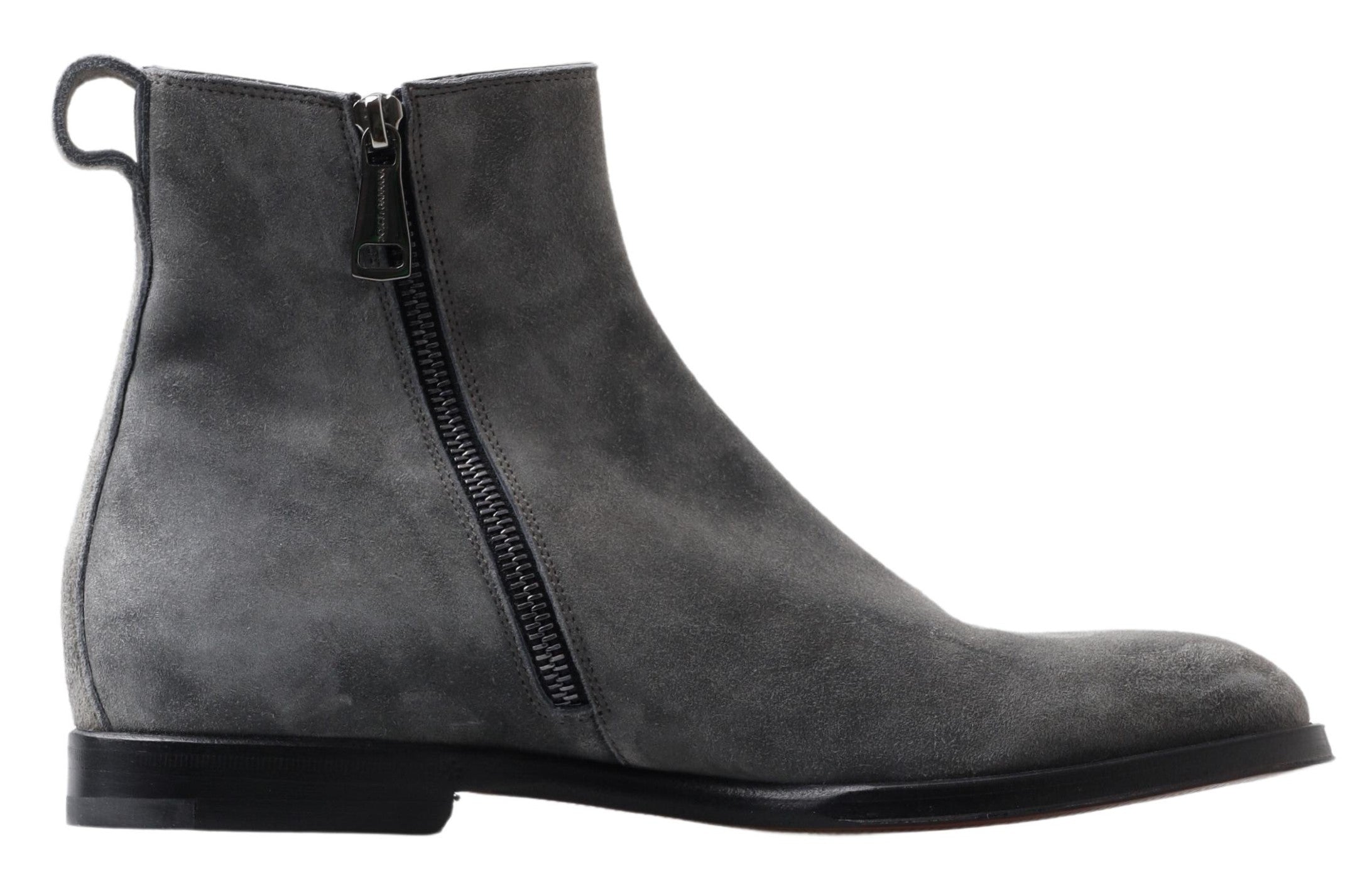 Gray Leather Men Ankle Boots Shoes - ventzia