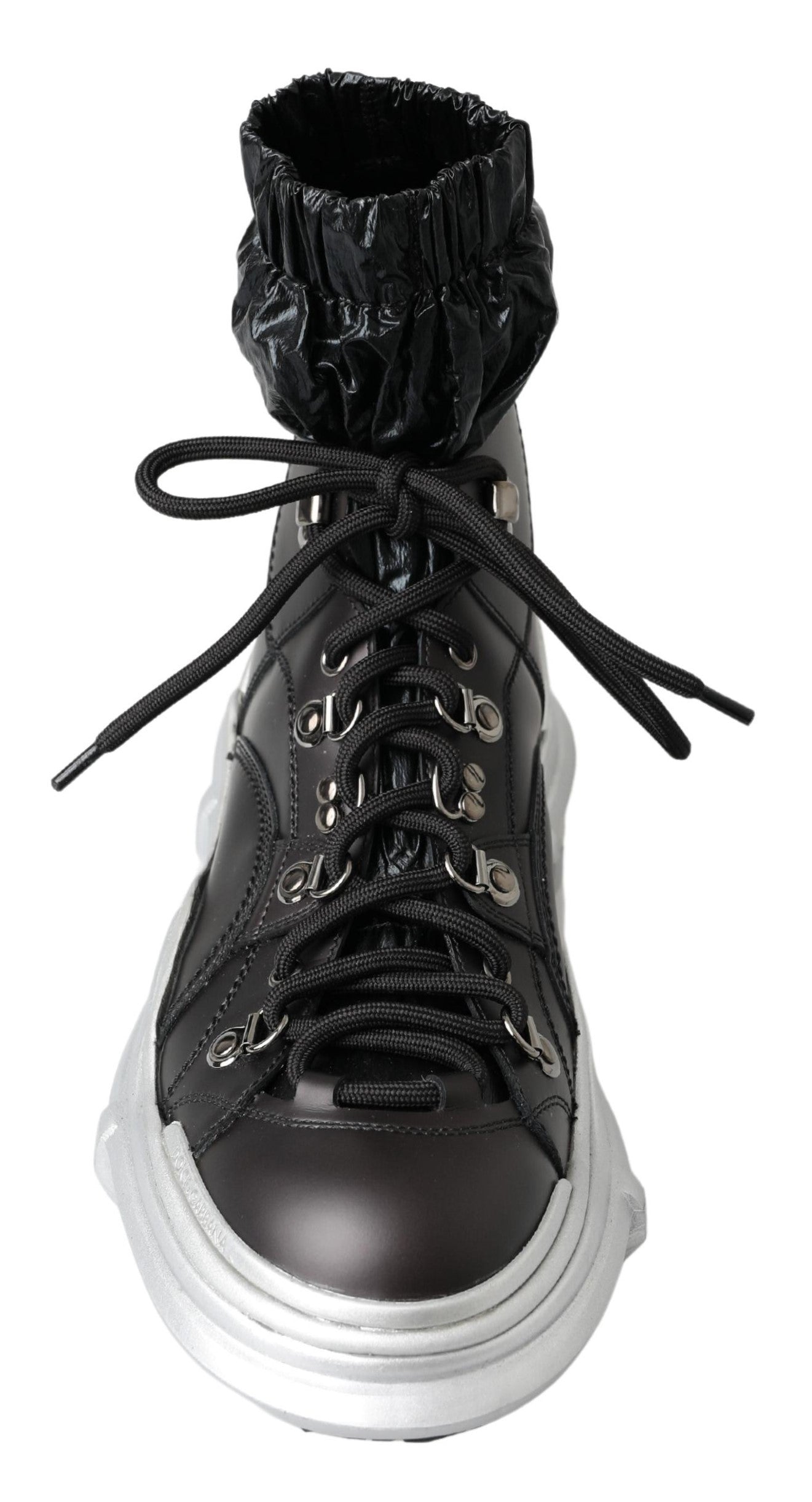 Black Nylon Galileo High Top Sneakers Shoes - ventzia