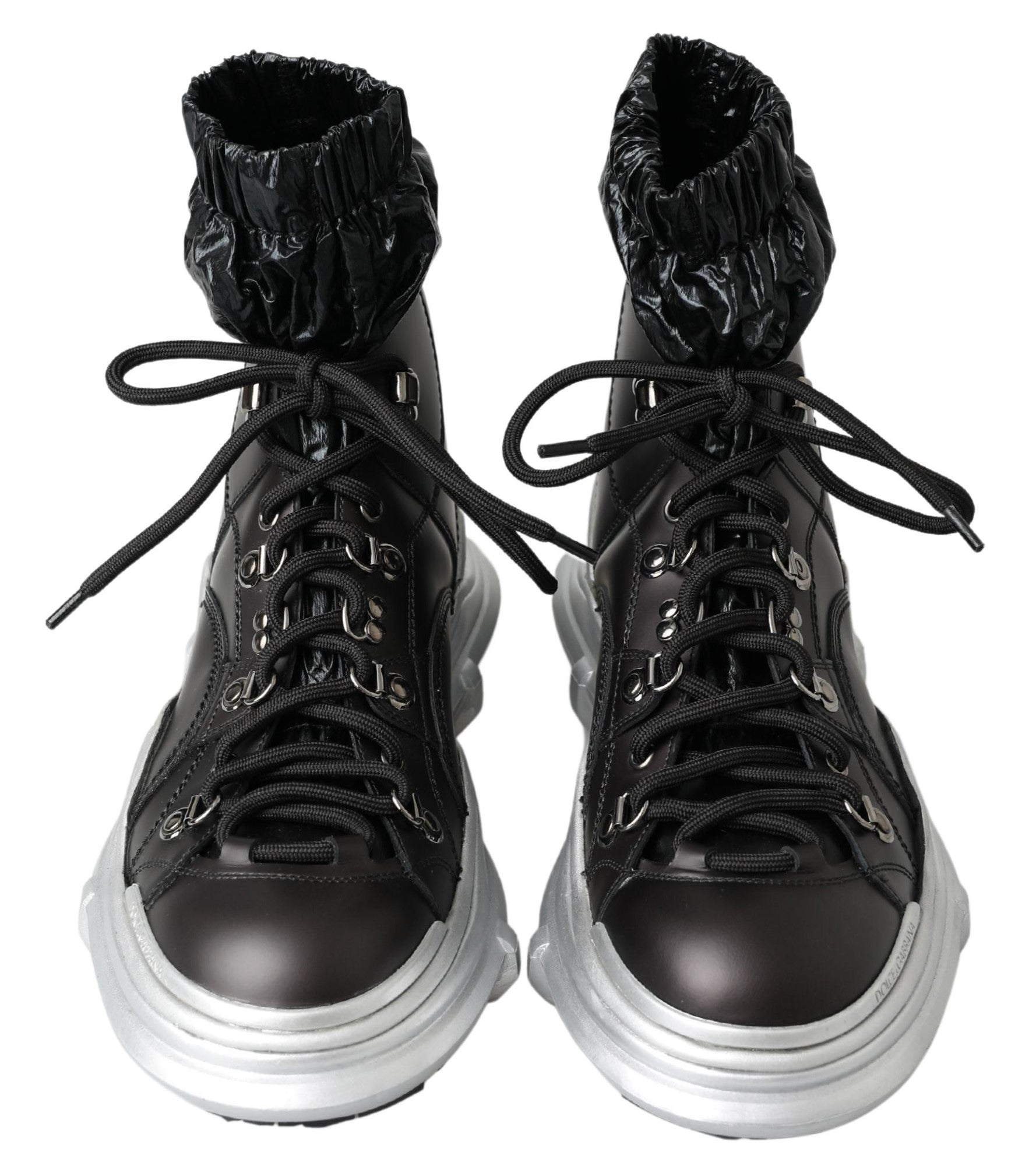 Black Nylon Galileo High Top Sneakers Shoes - ventzia
