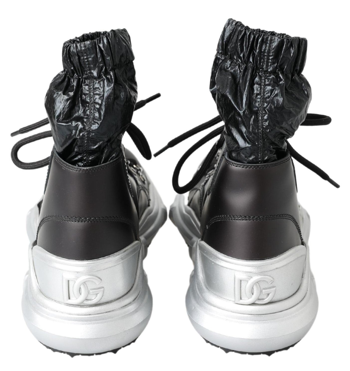 Black Nylon Galileo High Top Sneakers Shoes - ventzia