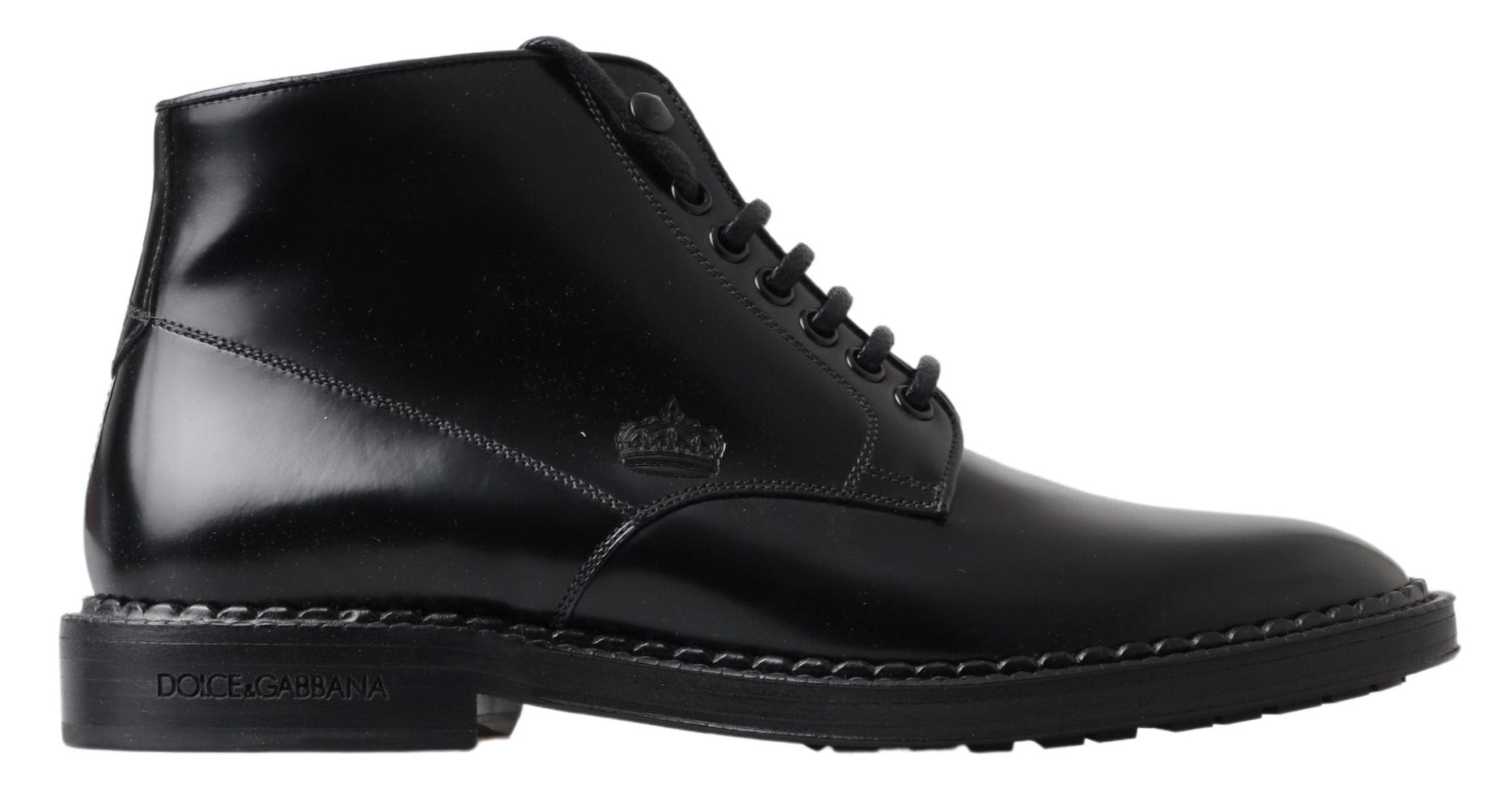 Black Leather Men Short Boots Lace Up Shoes - ventzia