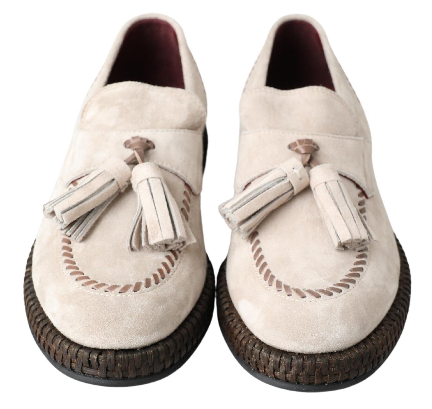 Ivory Suede Leather Men Espadrille Shoes - ventzia