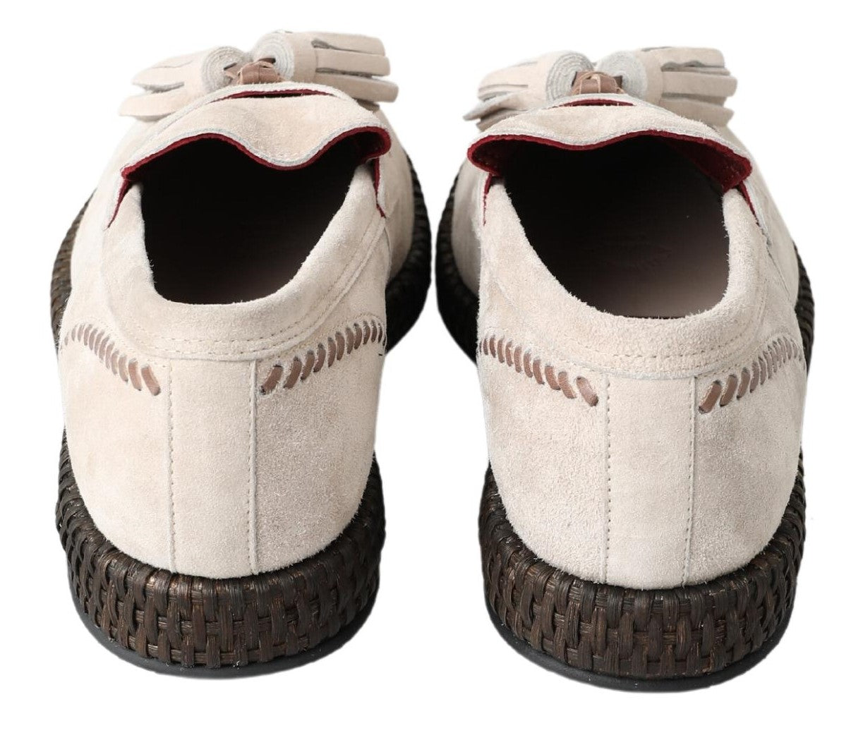 Ivory Suede Leather Men Espadrille Shoes - ventzia