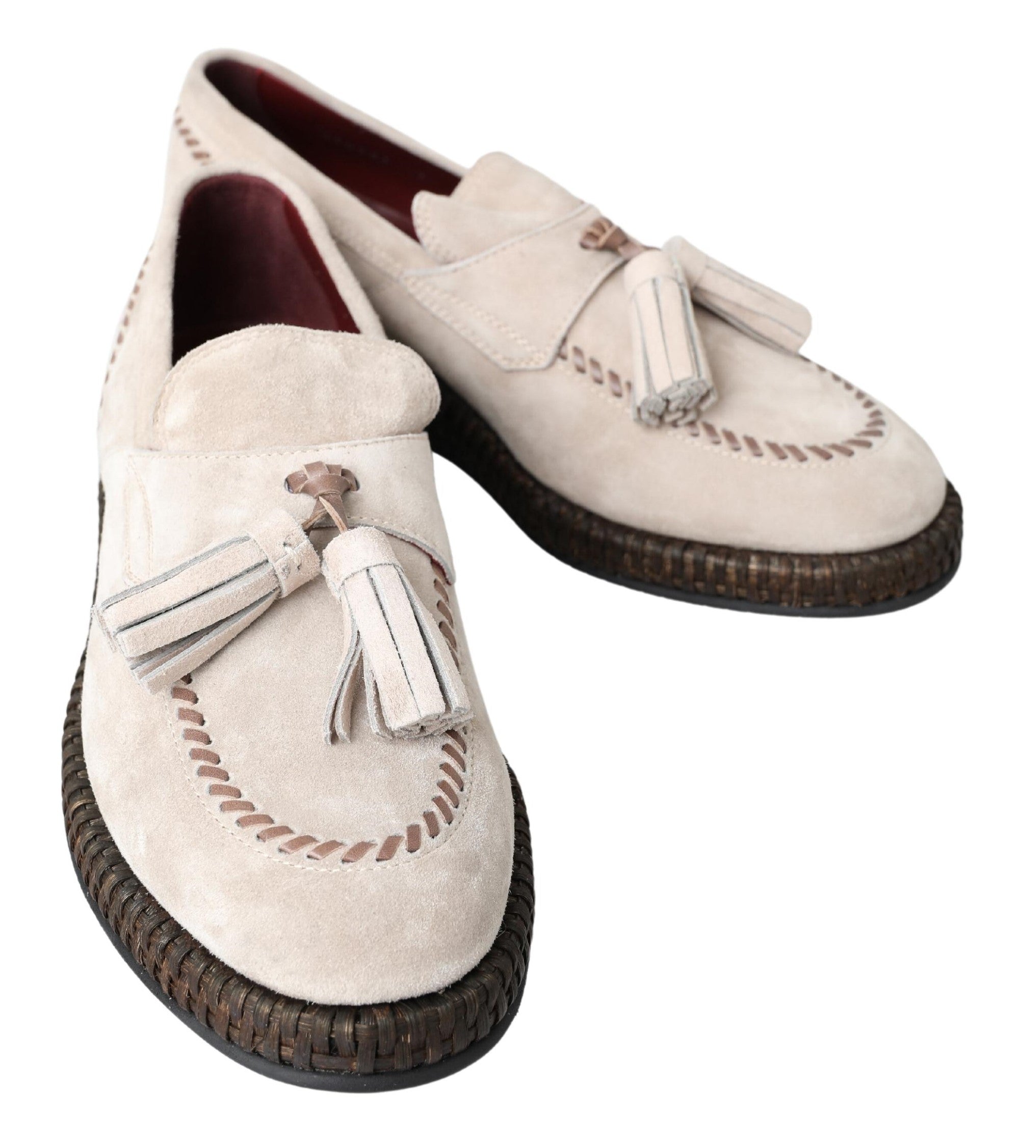 Ivory Suede Leather Men Espadrille Shoes - ventzia