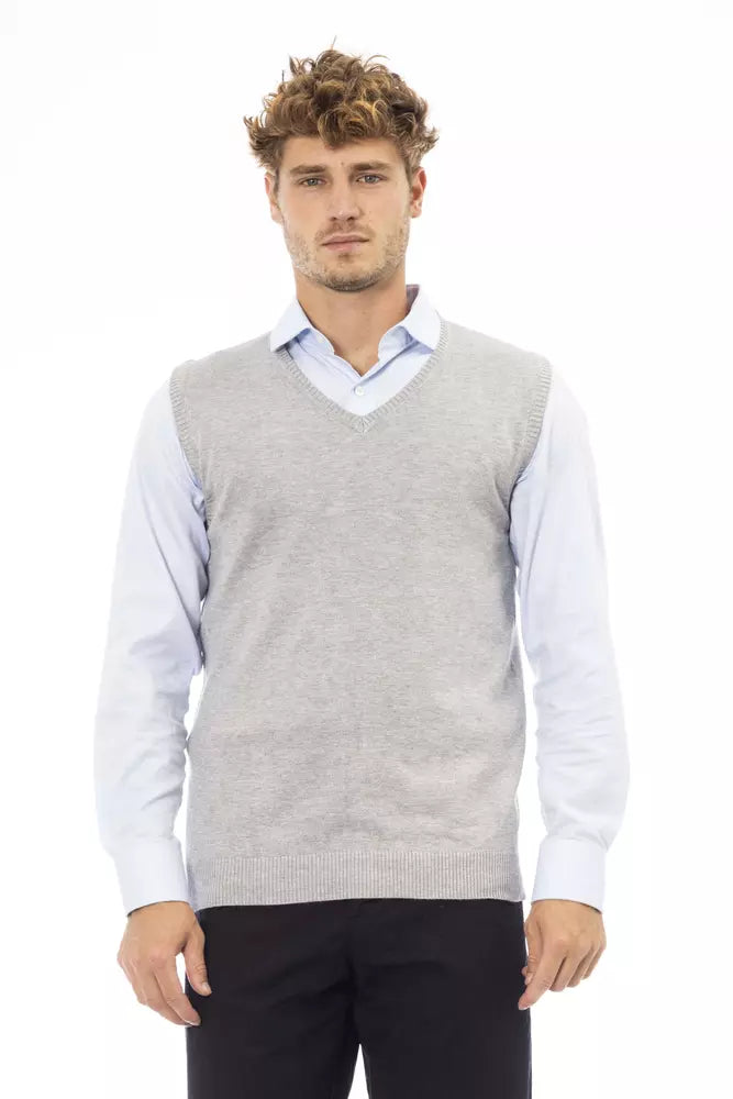 Gray Viscose Men Jacket - ventzia