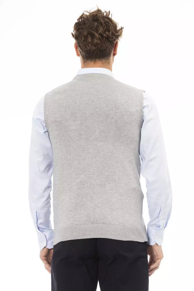 Gray Viscose Men Jacket - ventzia