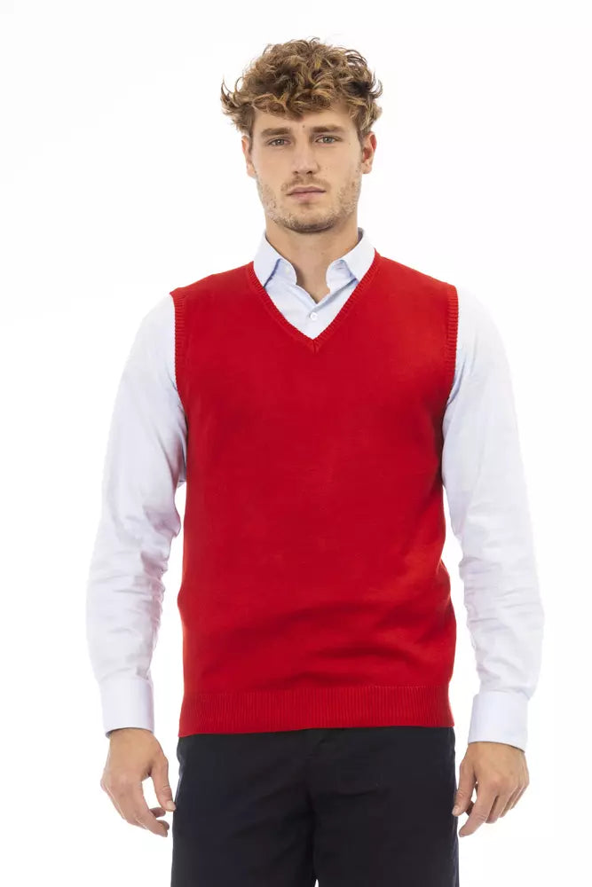 Red Viscose Men Jacket - ventzia