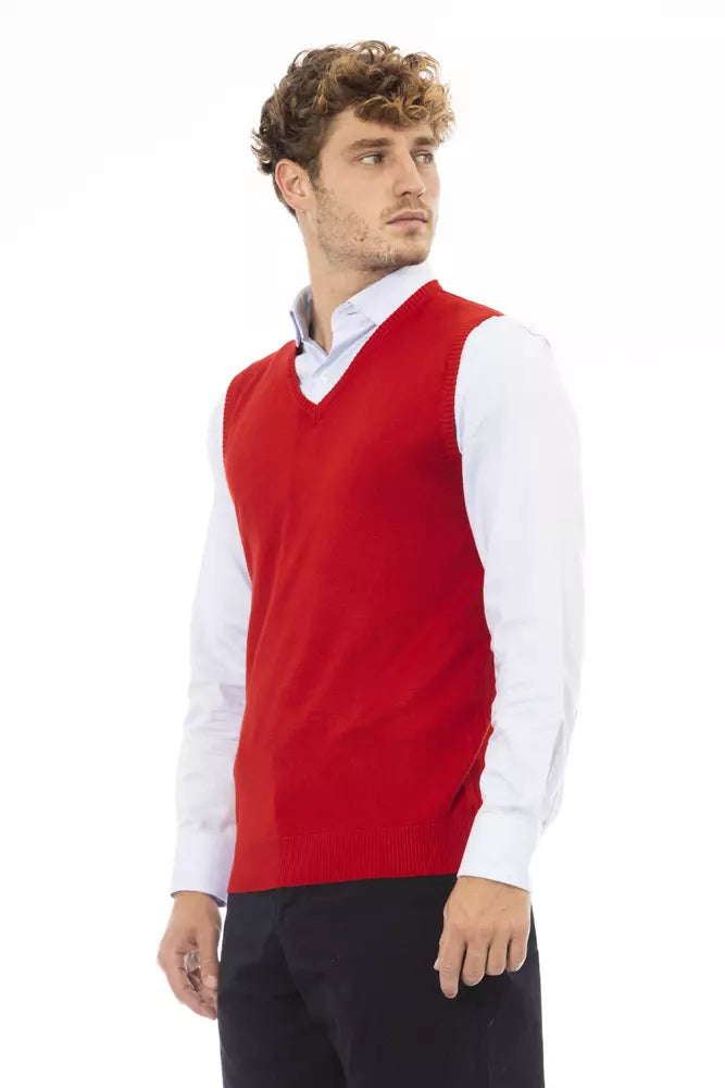 Red Viscose Men Jacket - ventzia