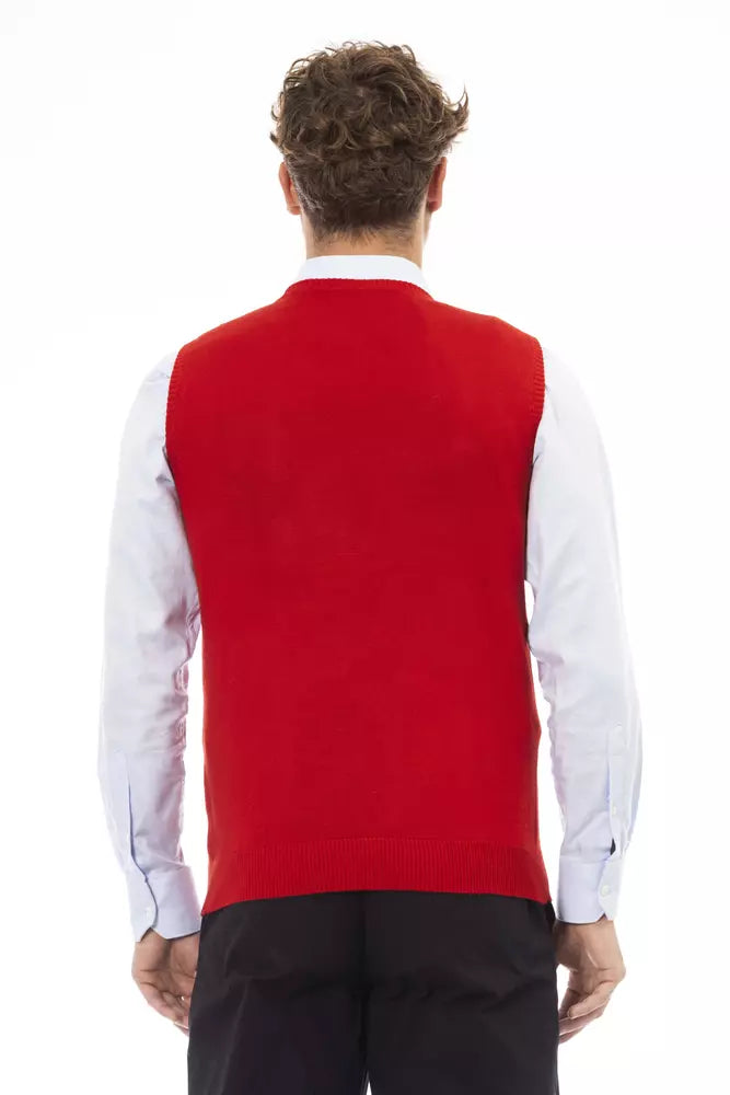 Red Viscose Men Jacket - ventzia