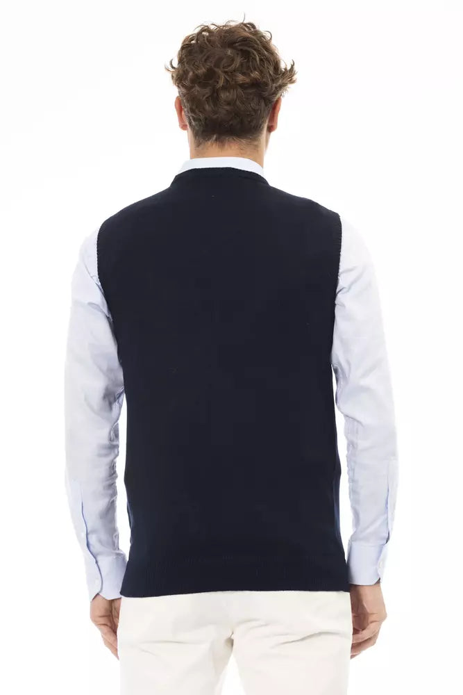 Blue Viscose Men Jacket - ventzia