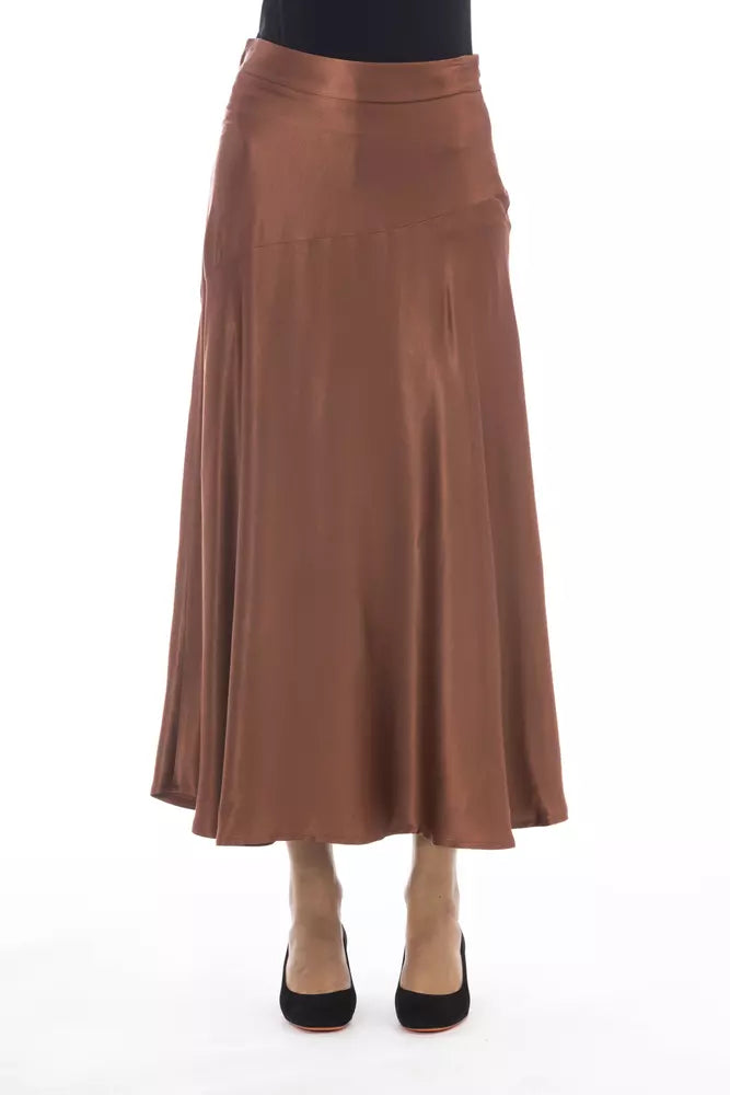 Brown Viscose Women Skirt - ventzia
