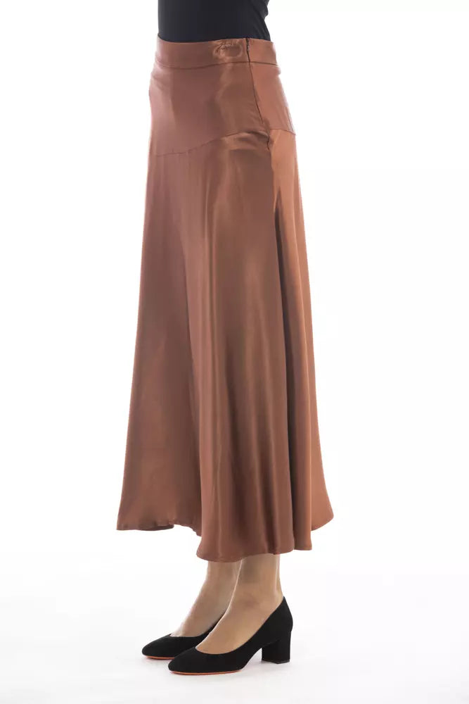 Brown Viscose Women Skirt - ventzia