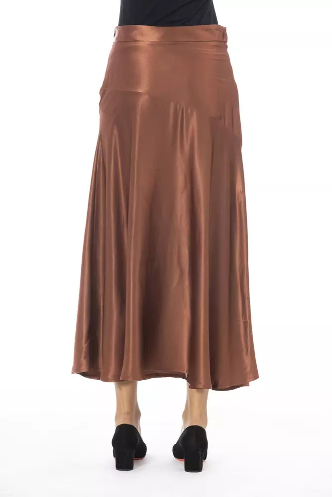 Brown Viscose Women Skirt - ventzia