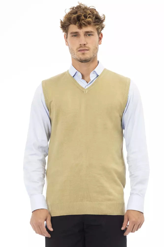 Beige Viscose Men Jacket - ventzia