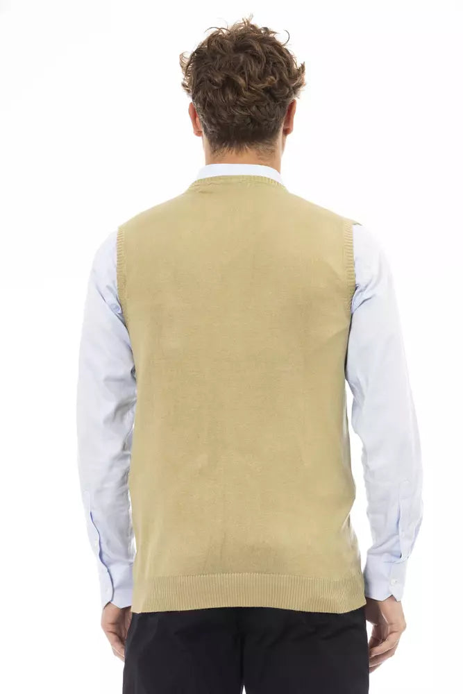 Beige Viscose Men Jacket - ventzia