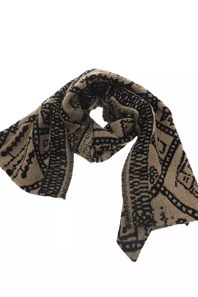 Brown Wool Women Scarf - ventzia