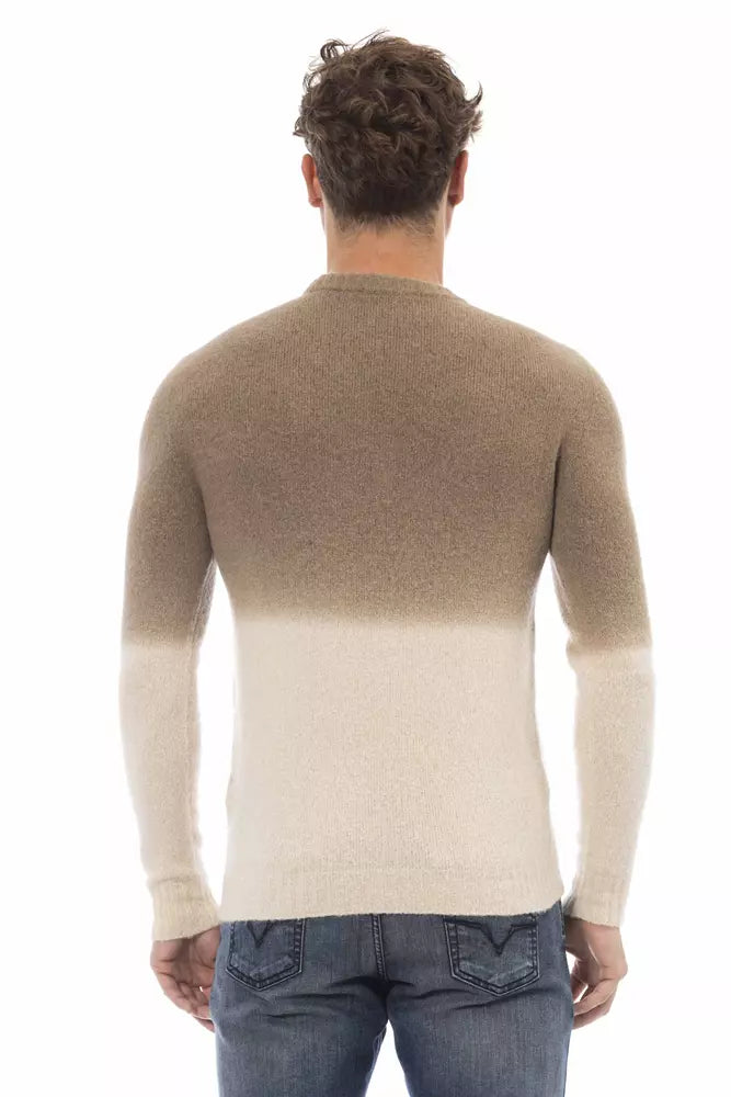 Beige Alpaca Men Sweater - ventzia