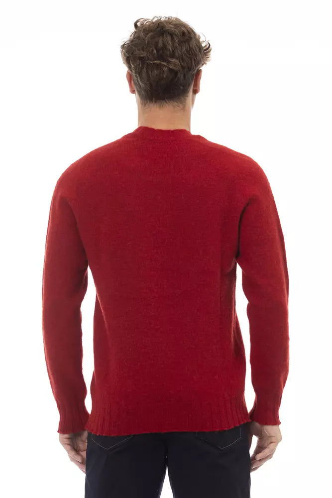 Red Wool Men Sweater - ventzia