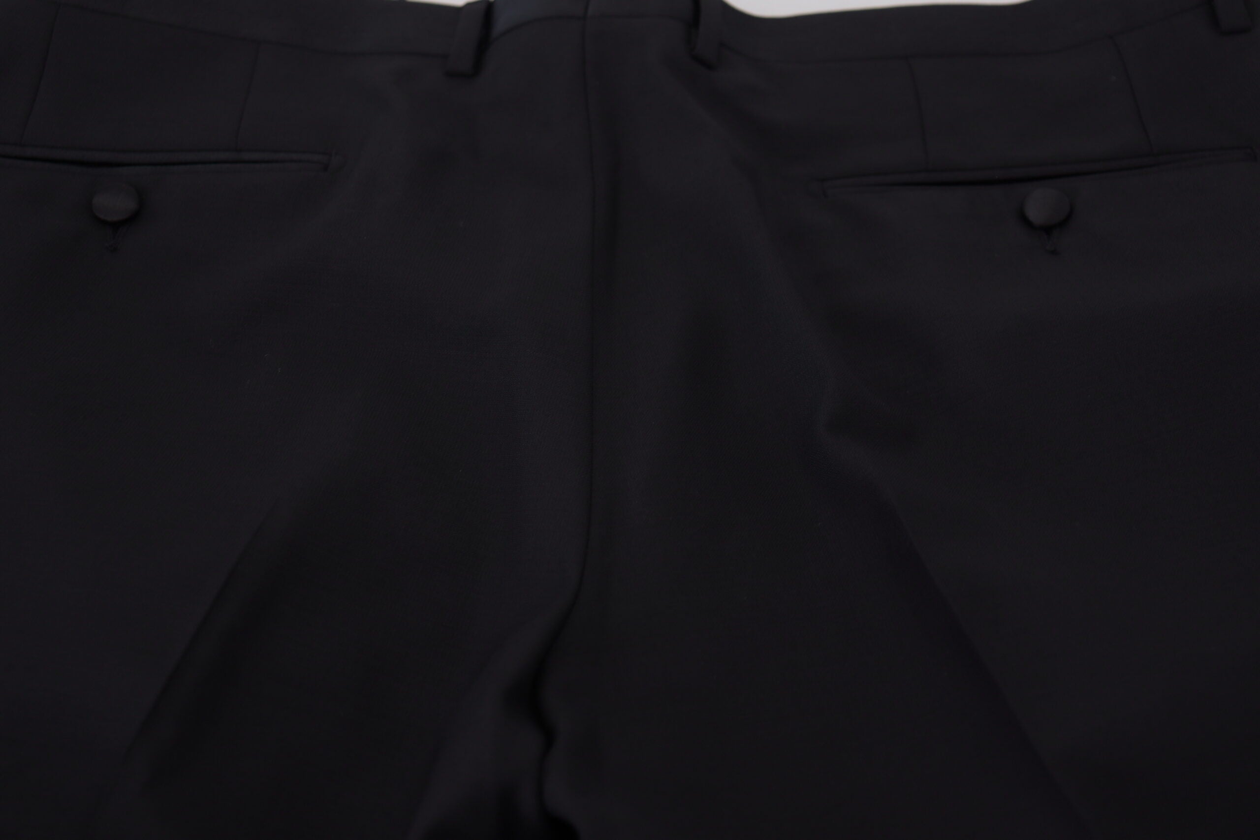 Black Dress Wool Silk Trouser Pants - ventzia