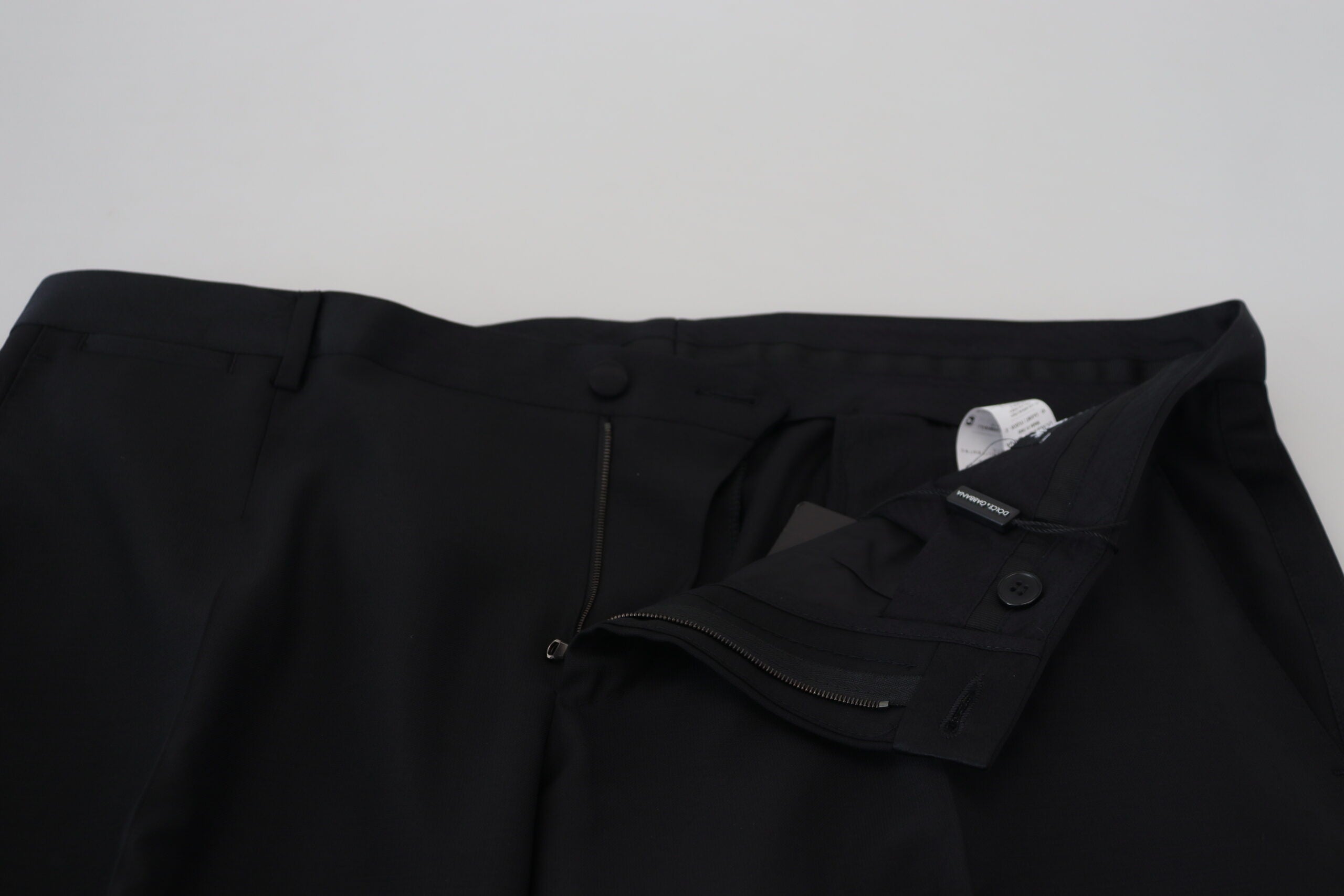 Black Dress Wool Silk Trouser Pants - ventzia