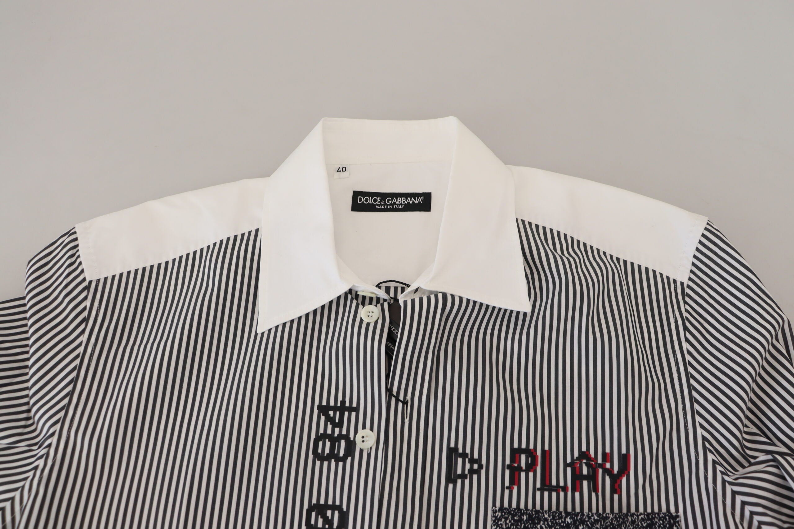 Gray White Striped Slim Fit Shirt - ventzia