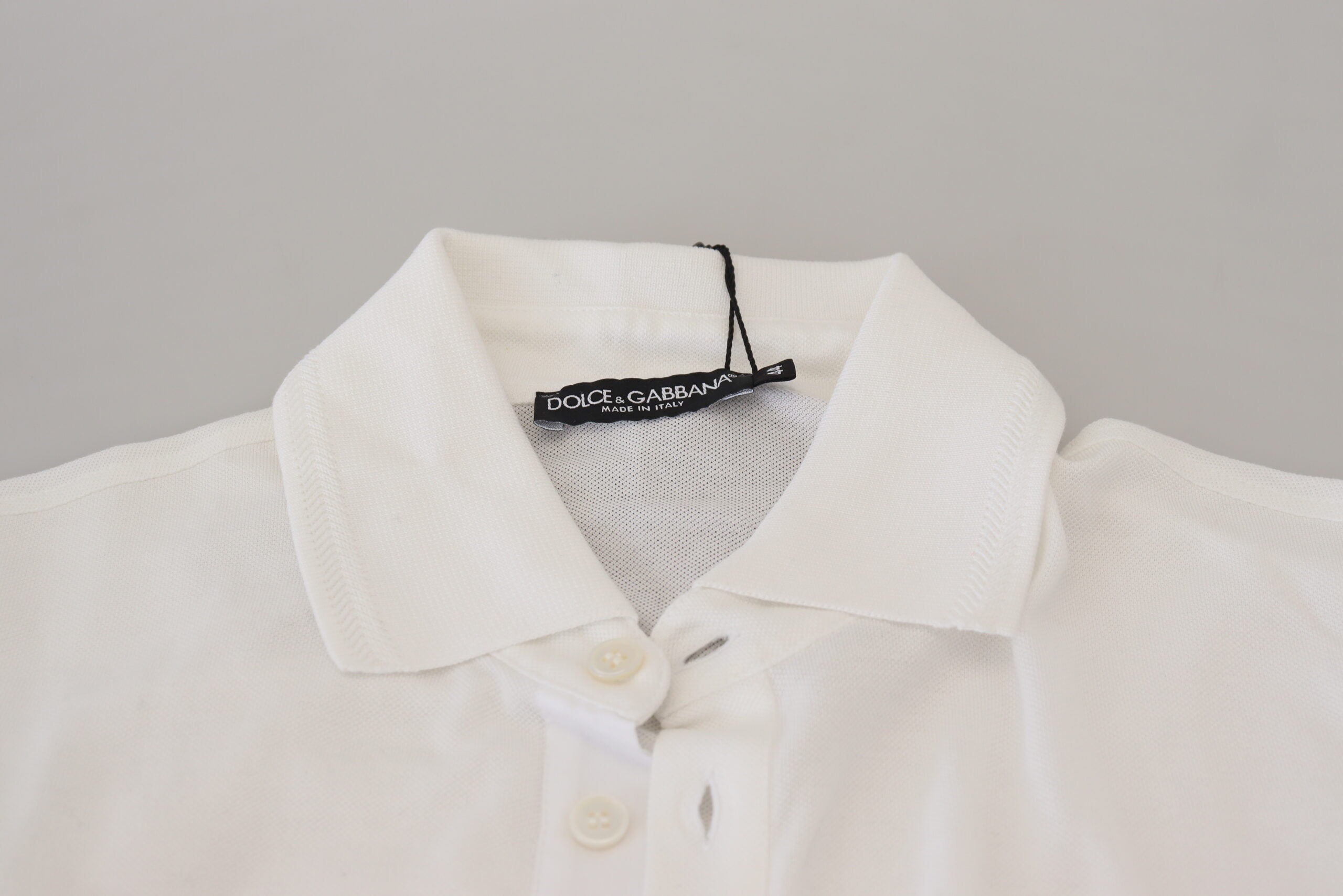 White Cotton Logo Short Sleeve Polo T-shirt - ventzia