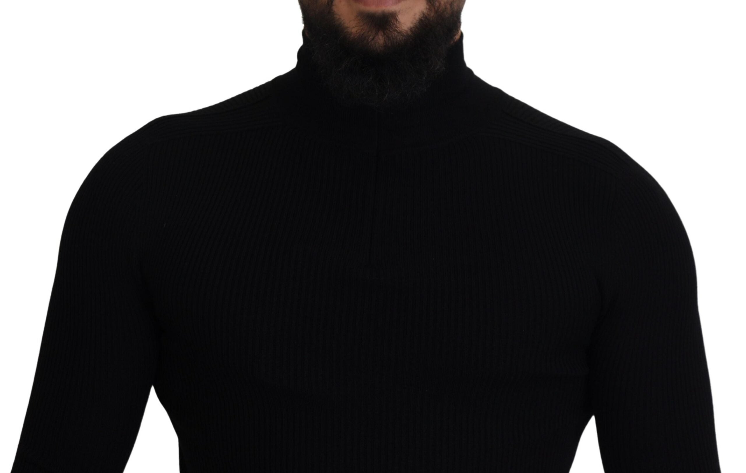 Black Half Zip Turtleneck Pullover Sweater - ventzia