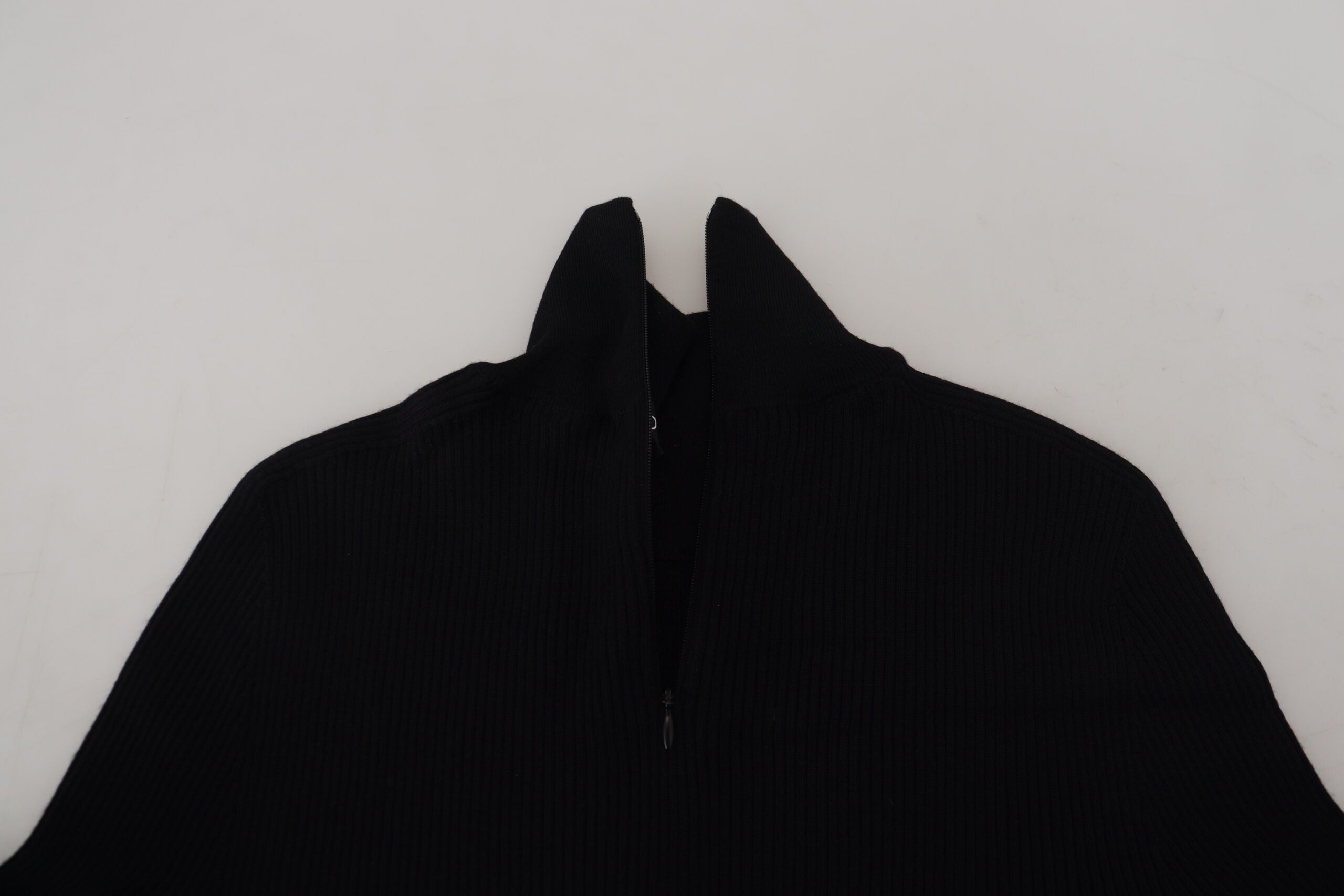 Black Half Zip Turtleneck Pullover Sweater - ventzia