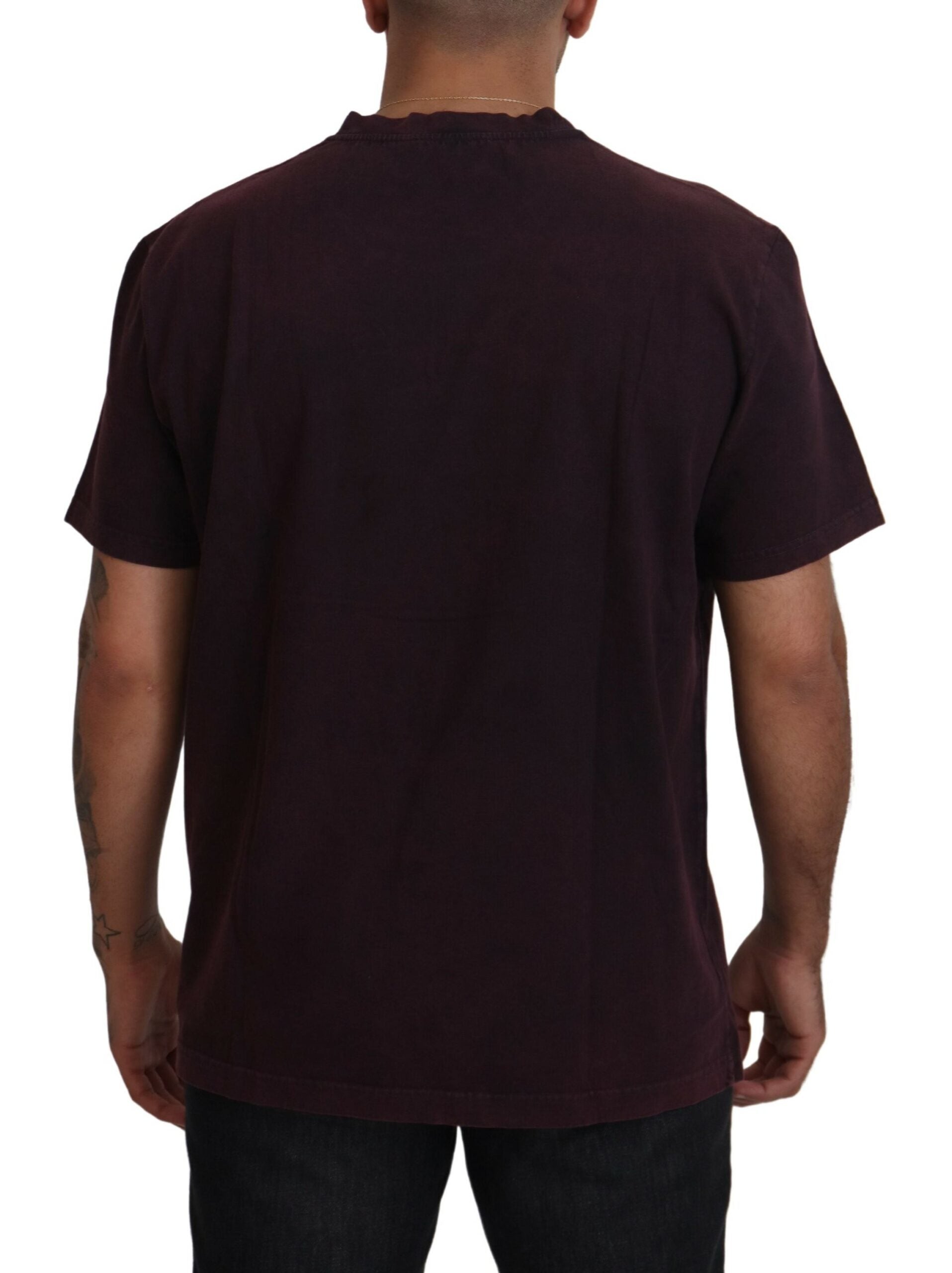 Bordeaux Crewneck Short Sleeve T-shirt - ventzia