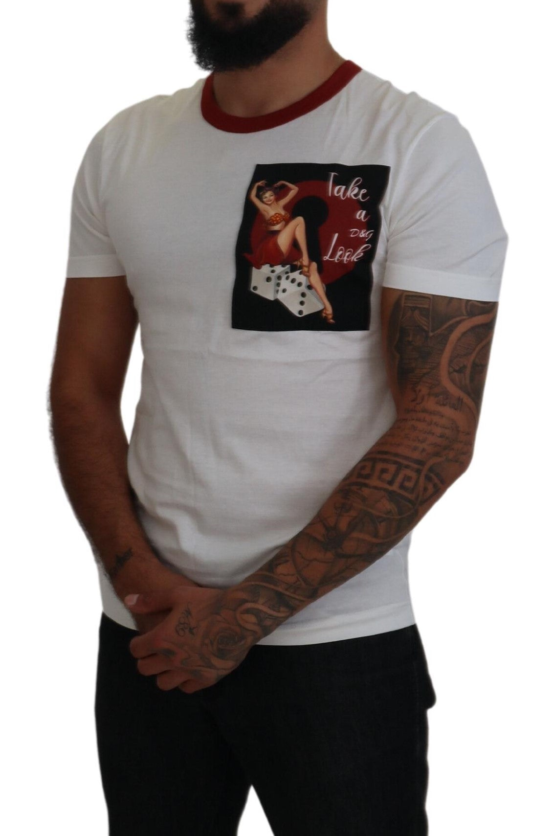 Cotton White Logo Print Crewneck T-shirt - ventzia