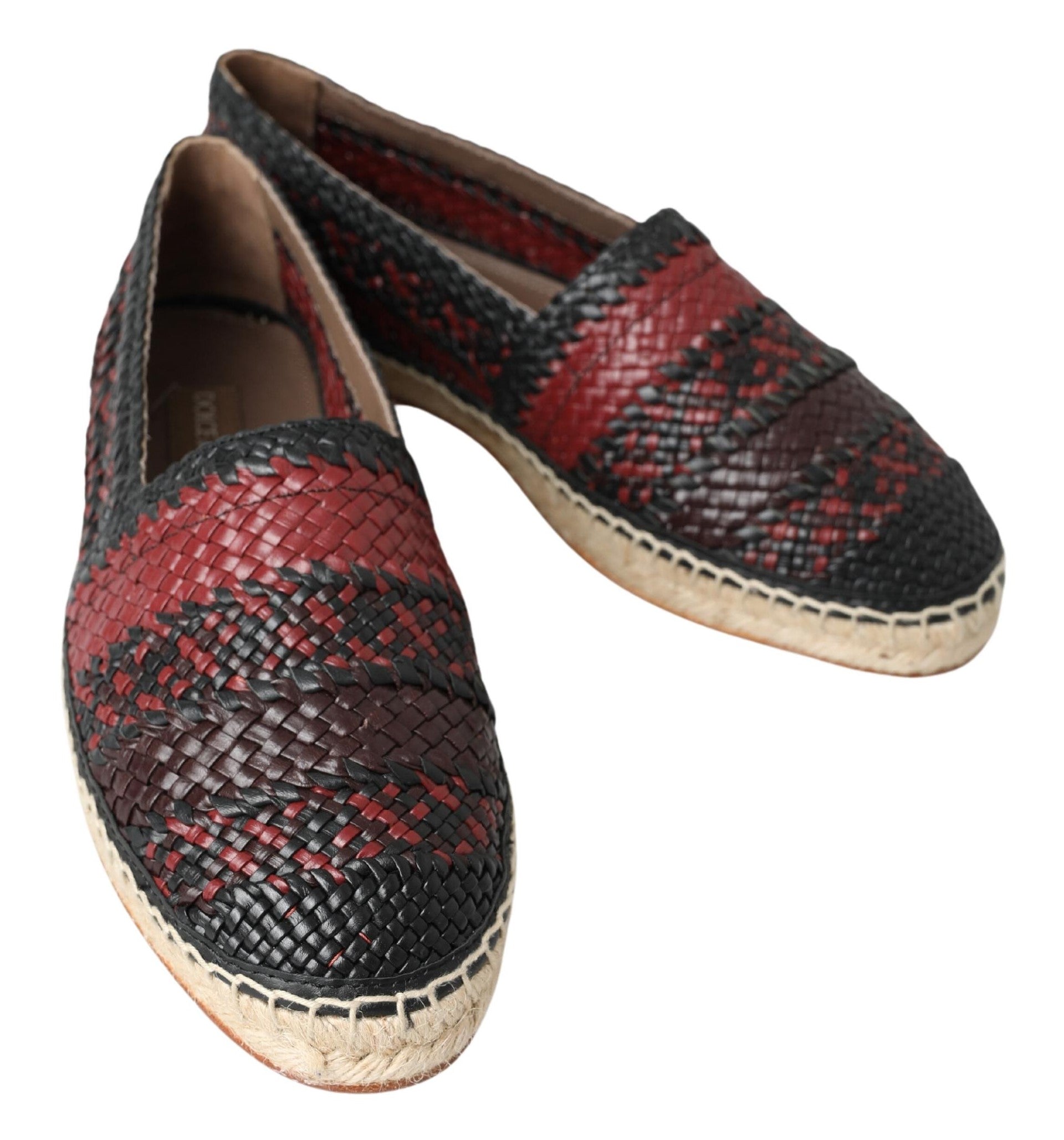 Black Bordeaux Buffalo Leather Espadrille Shoes - ventzia