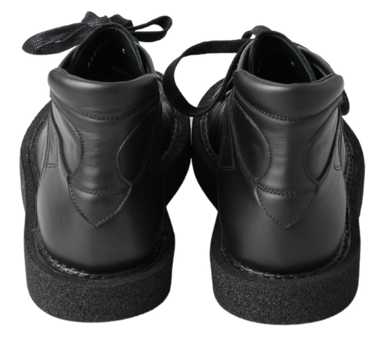Black Leather Slip on Stretch Boots - ventzia
